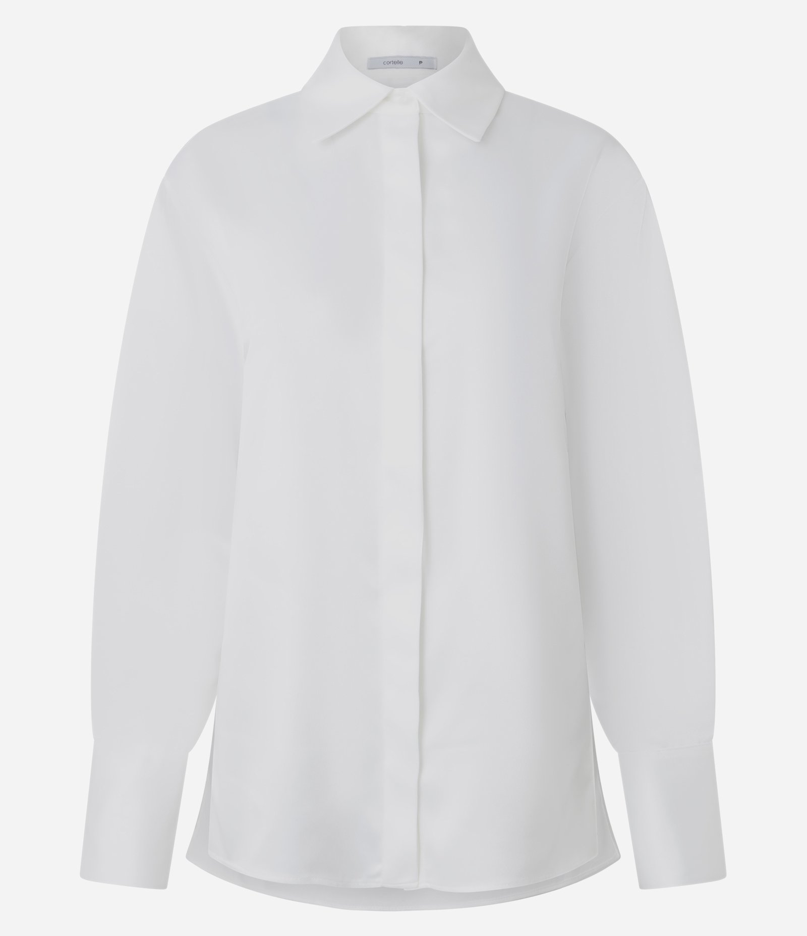 Camisa Acetinada com Punhos Largos Branco 5