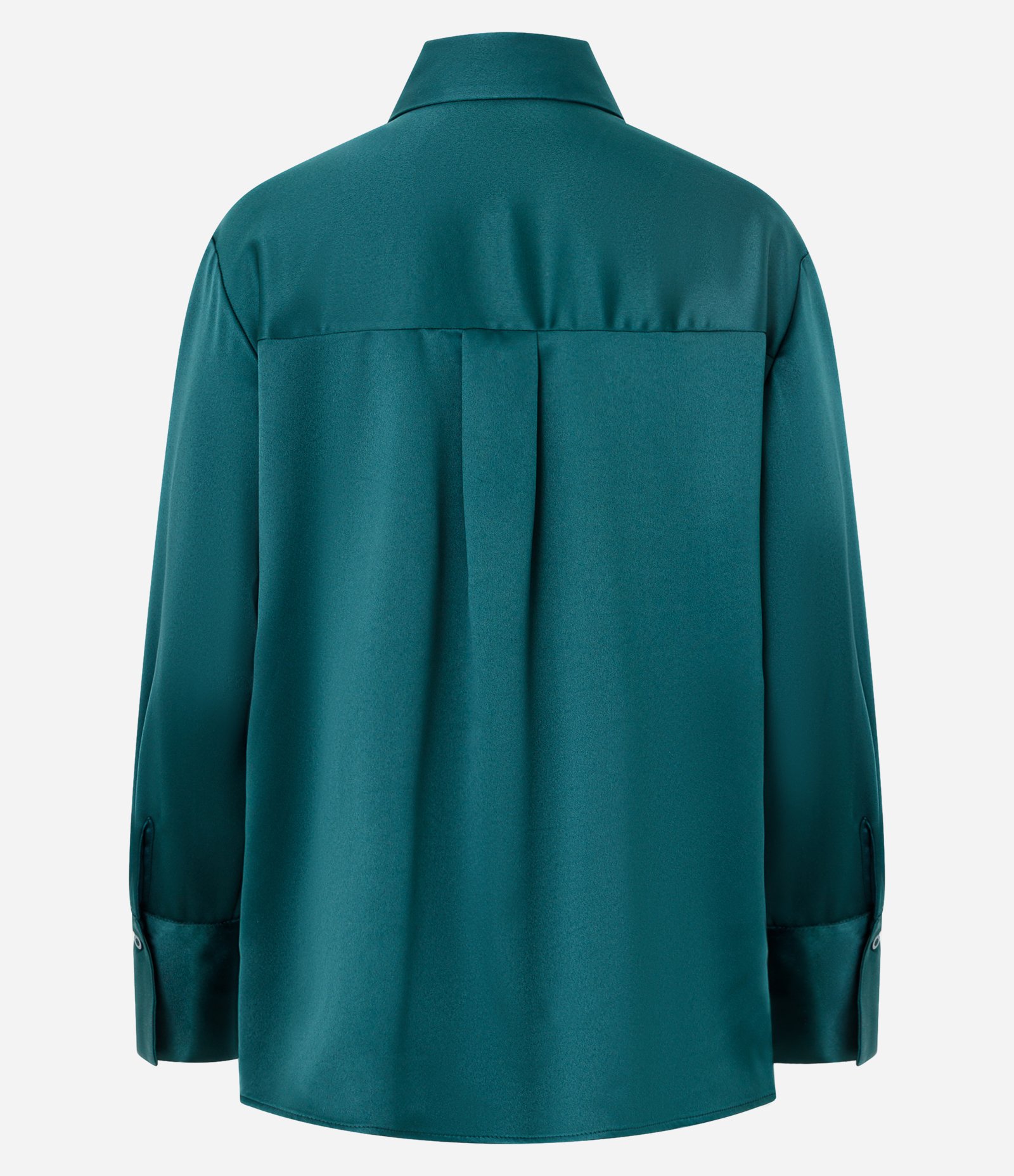 Camisa Acetinada com Punhos Largos Verde 6