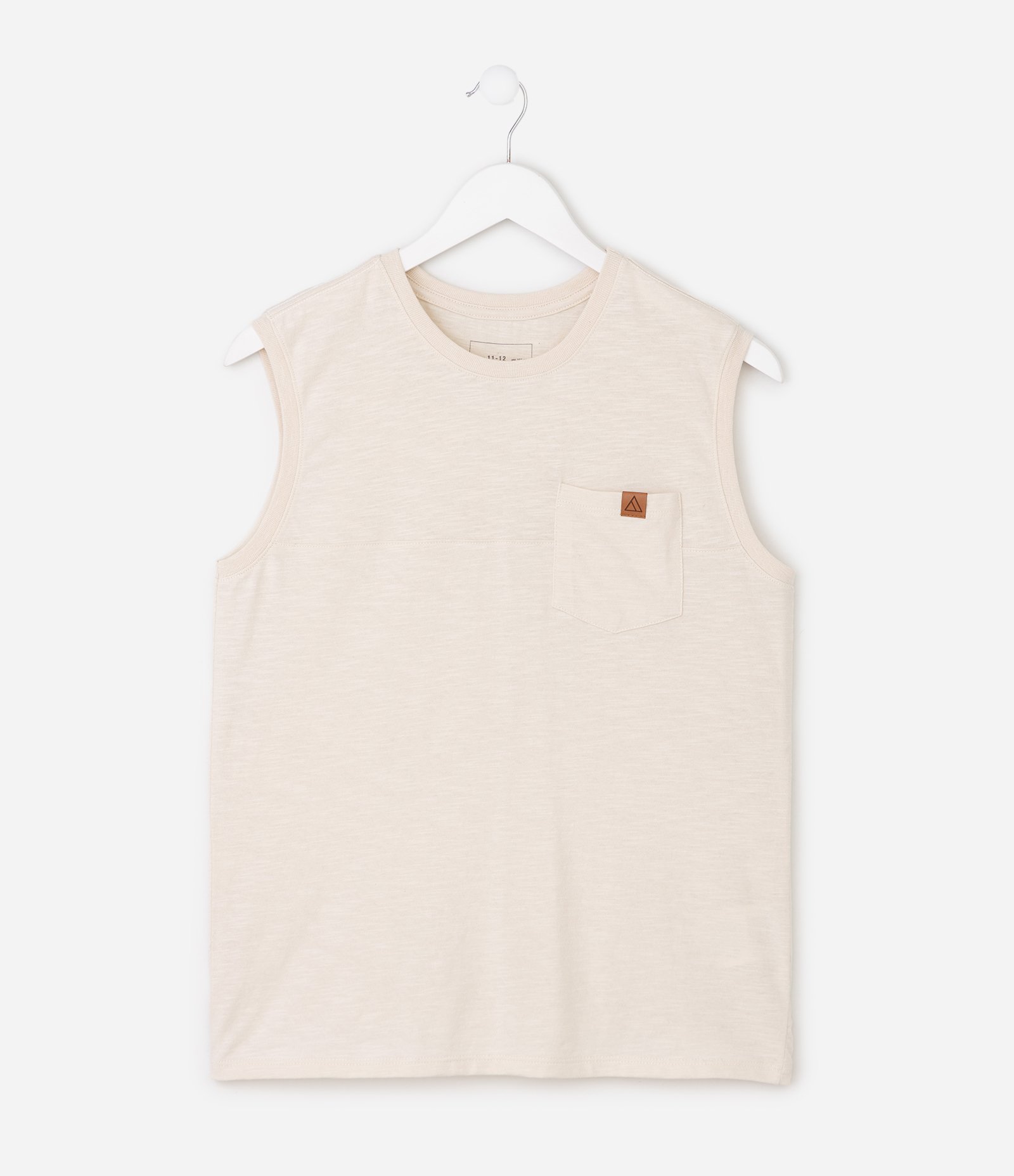 Regata em Algodão Flame com Bolso Infantil - Tam 5 a 14 Anos Off White 1