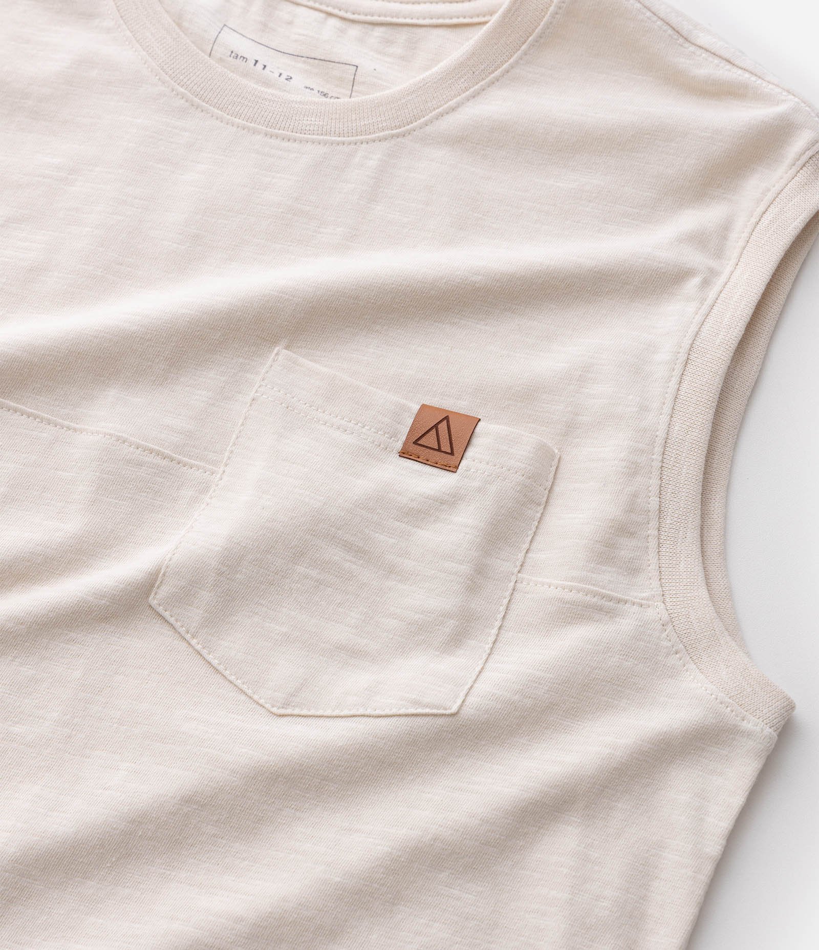 Regata em Algodão Flame com Bolso Infantil - Tam 5 a 14 Anos Off White 4