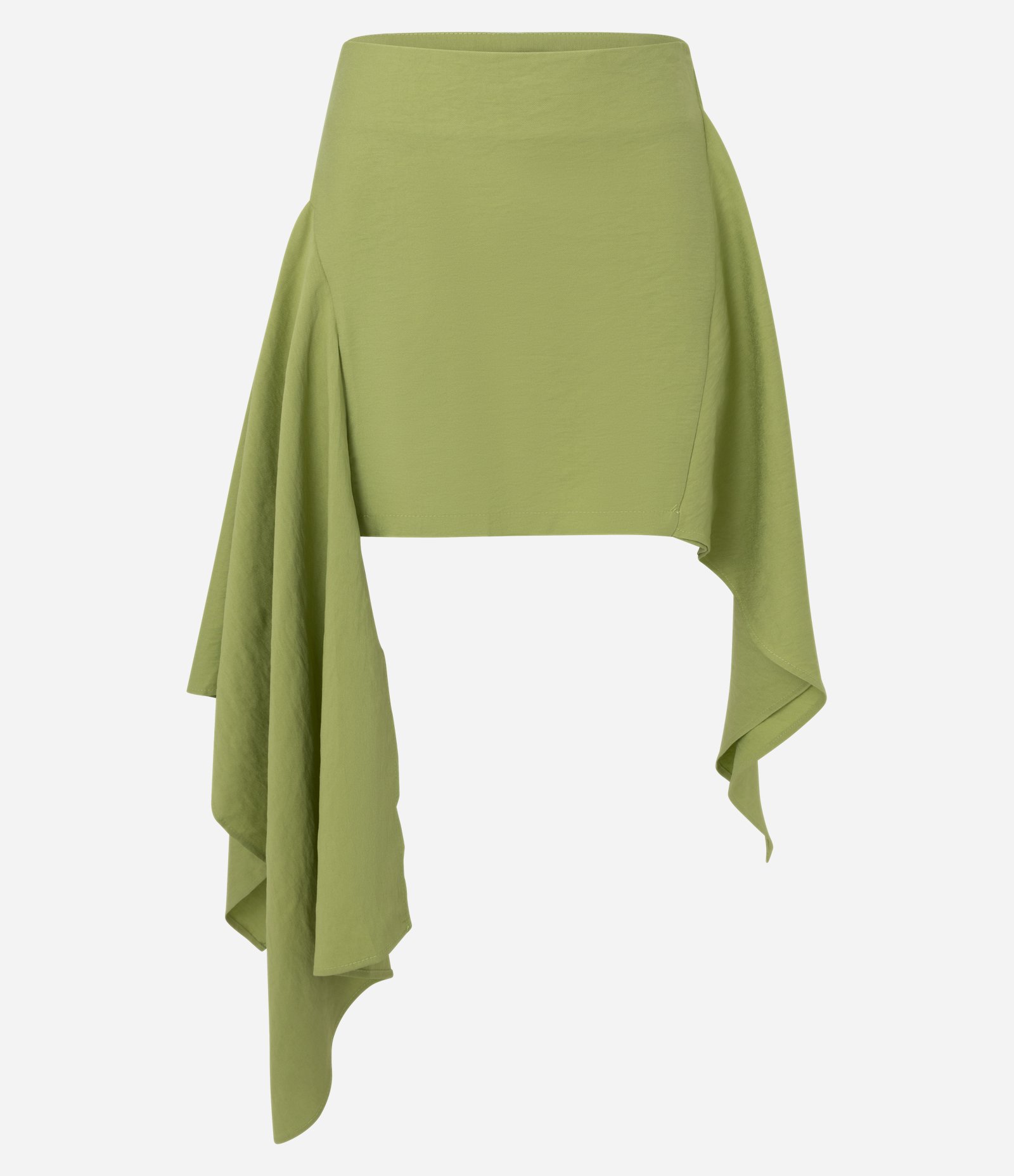 Saia Curta em Crepe com Pontas Assimétricas Verde 5