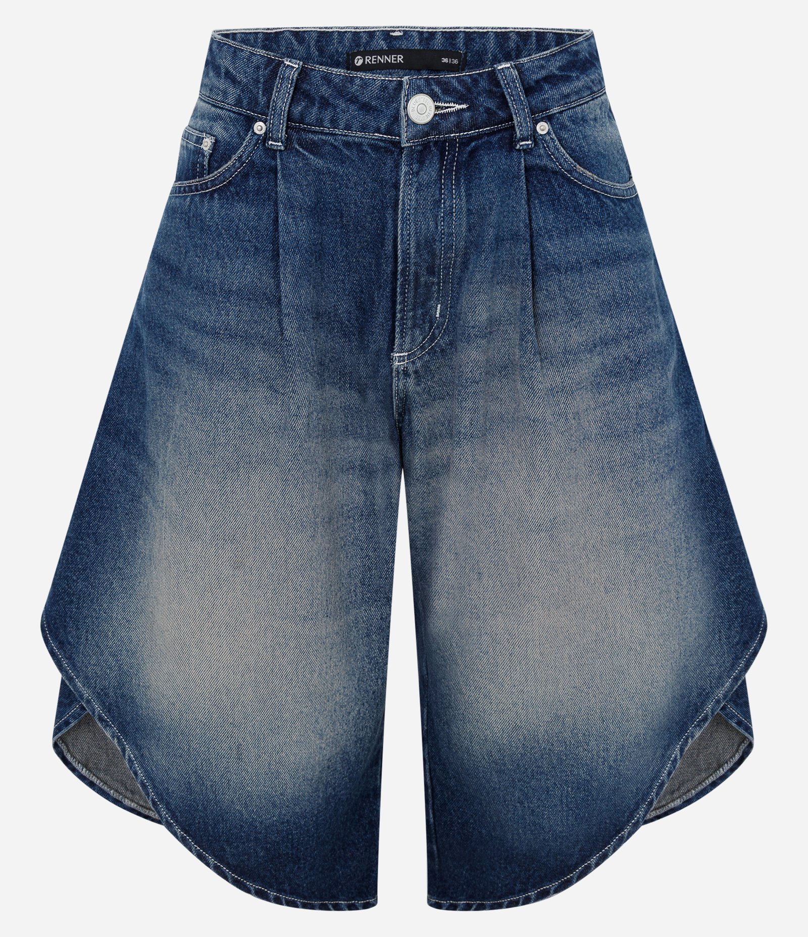 Bermuda Jeans Tulipa com Cintura Média Azul 5