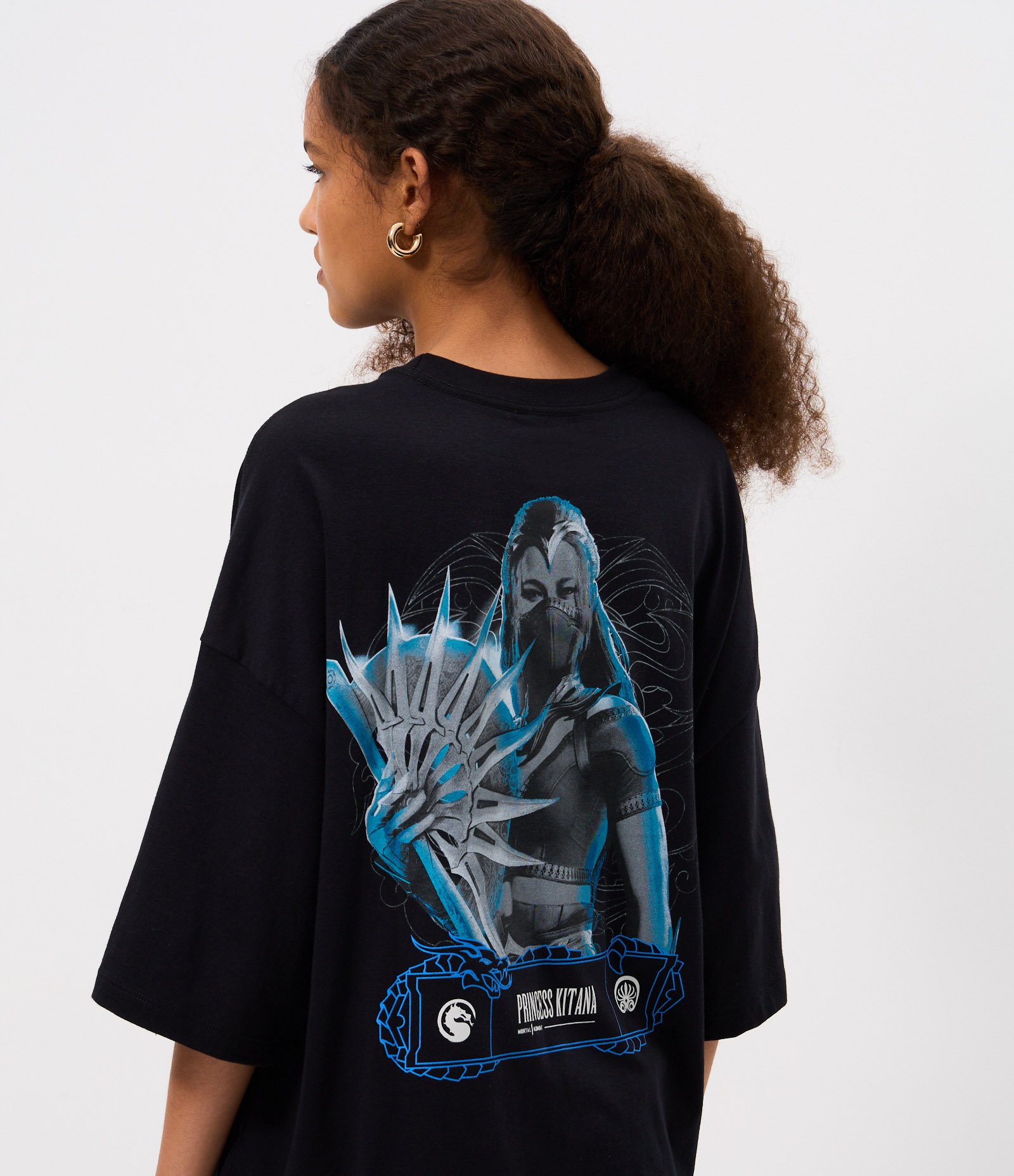 Camiseta com Estampa da Princesa Kitana Mortal Kombat Preto 4