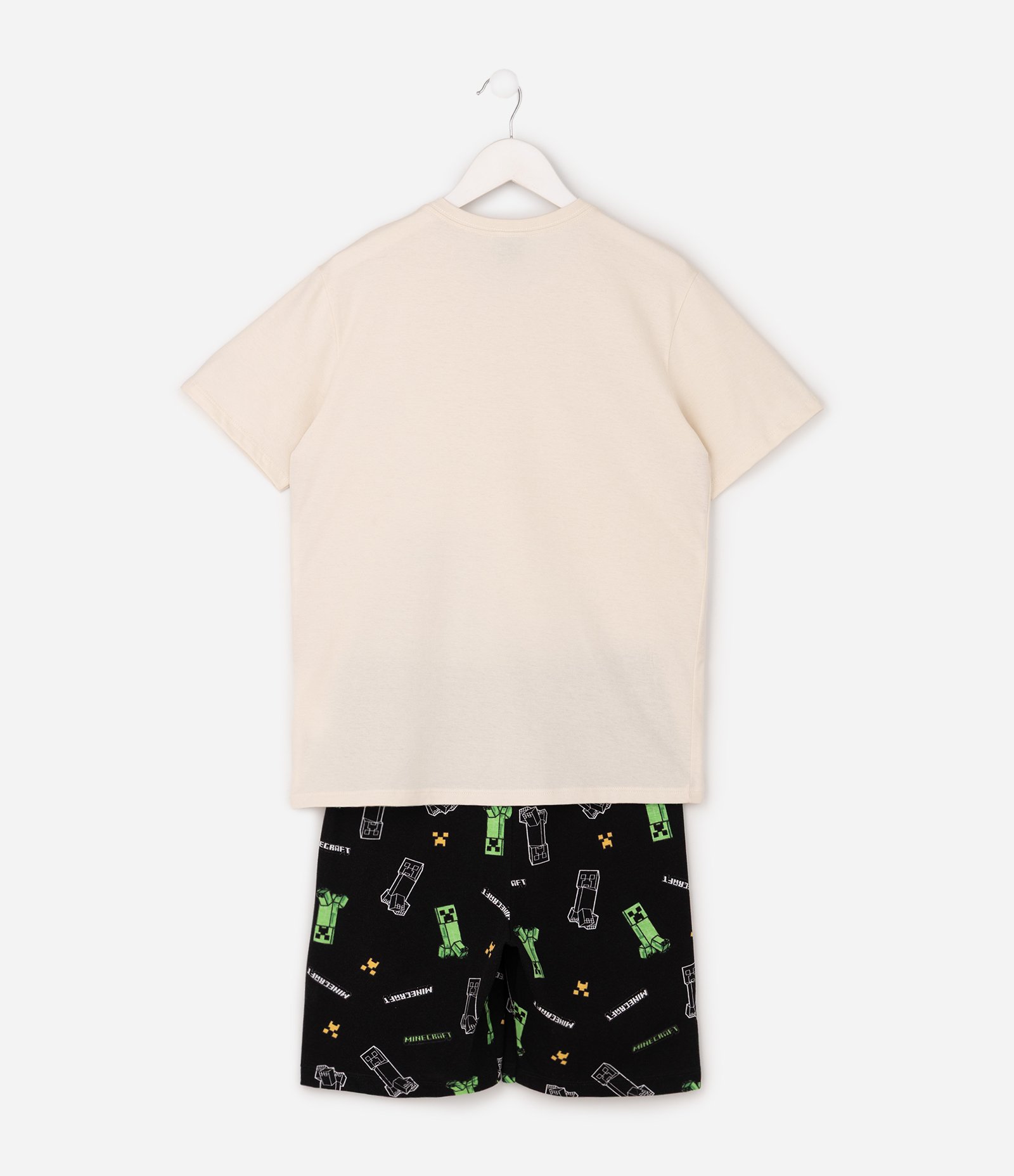 Pijama Infantil em Algodão com Estampa Minecraft - Tam 5 a 14 Anos Bege 2