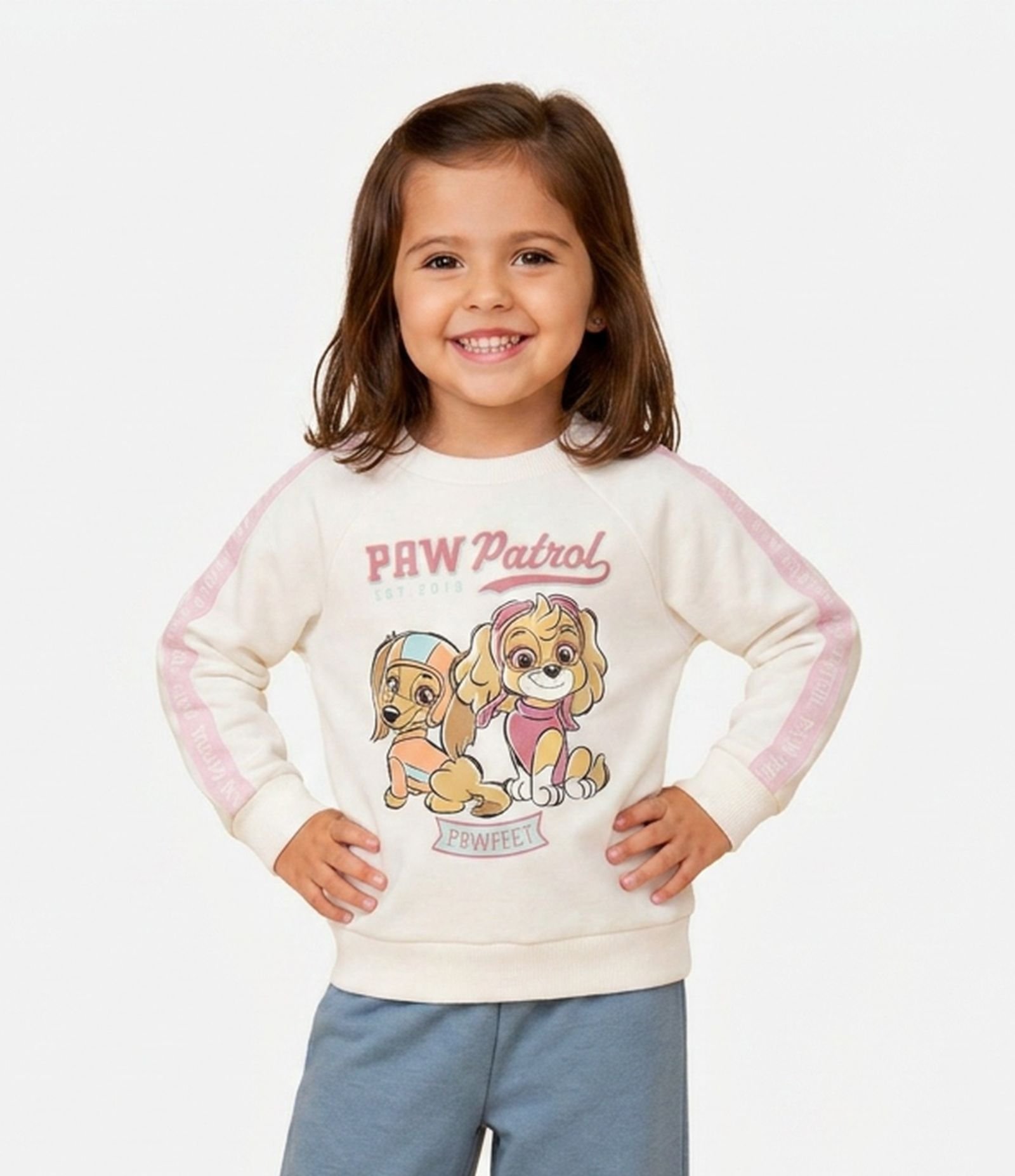 Moletom Comfort da Patrulha Canina com Detalhes na Manga - Tam 1 a 6 Anos Branco 1
