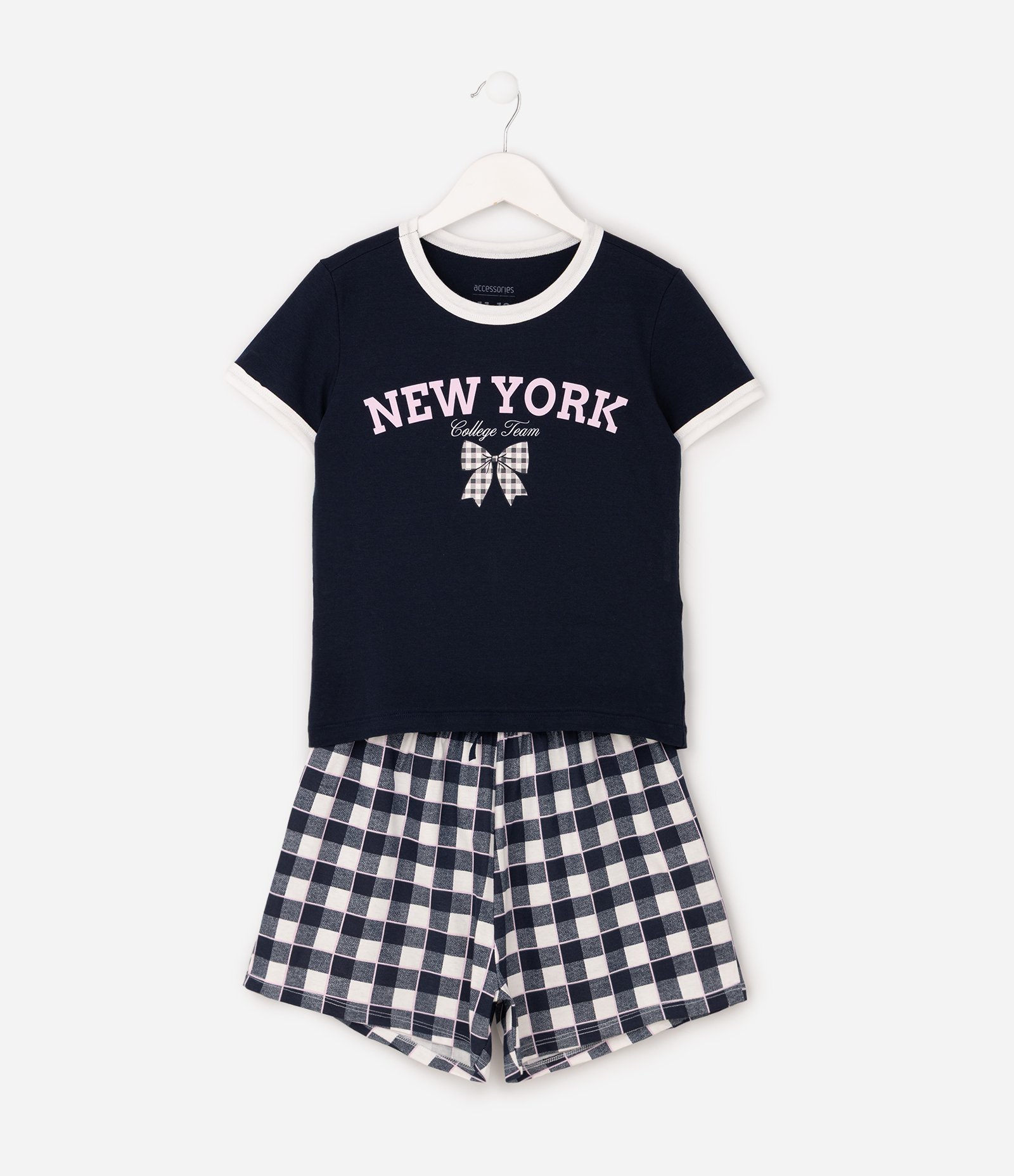 Pijama em Algodão com Estampa New York - Tam 7 a 16 Anos Azul 1