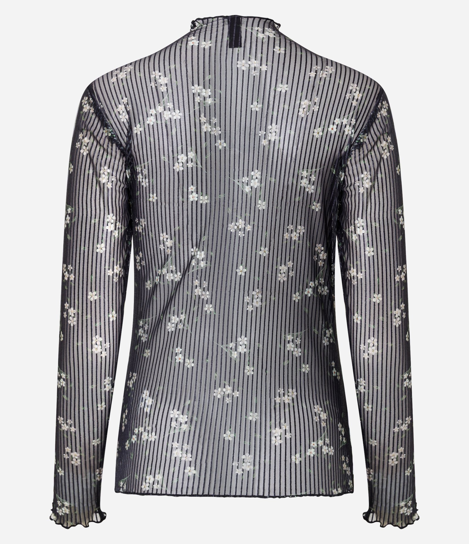 Blusa em Tule Floral Texturizado Preto 6
