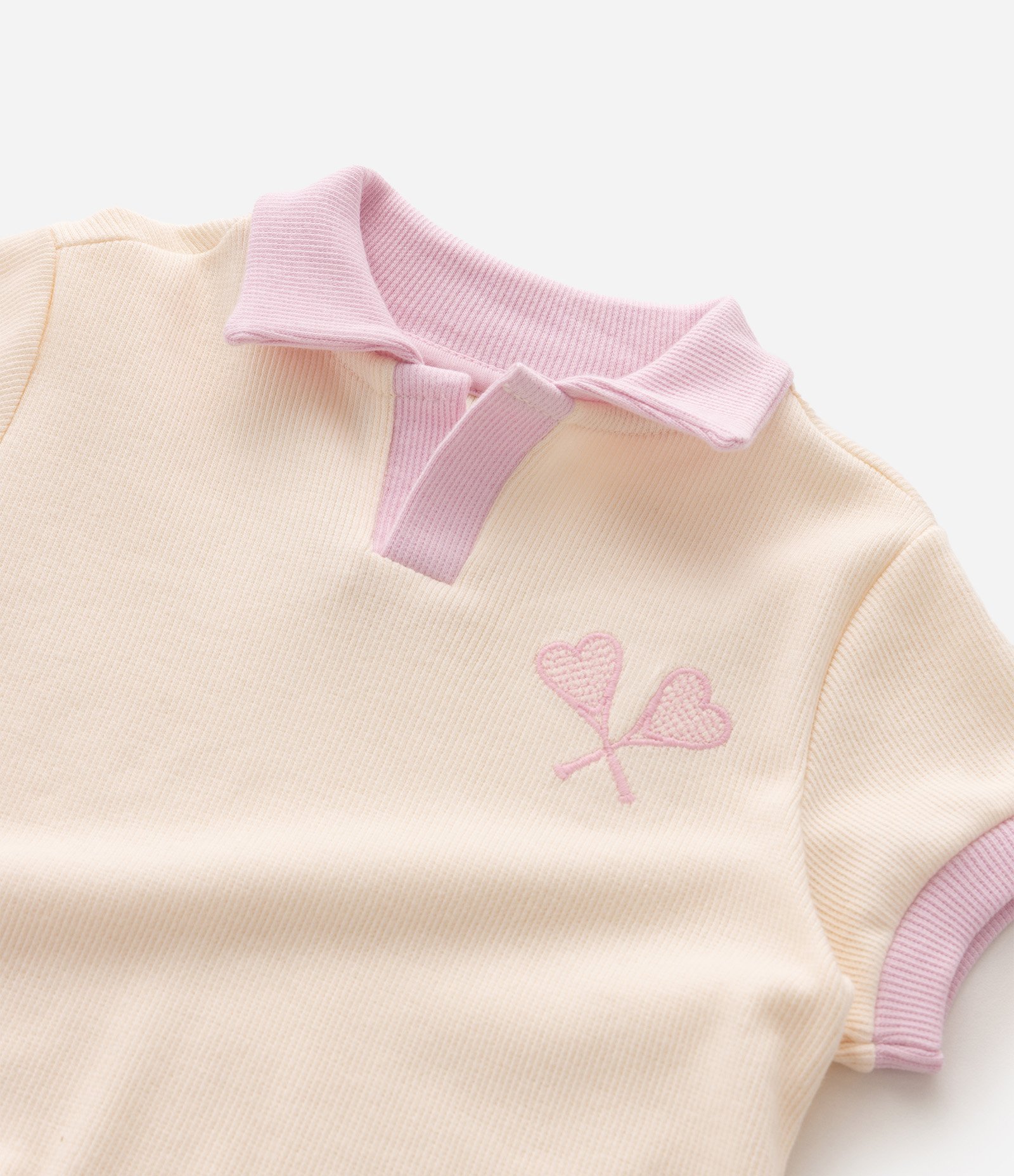 Vestido Curto Slim Infantil em Ribana Estilo Tenista - Tam 1 a 6 Anos Bege 5