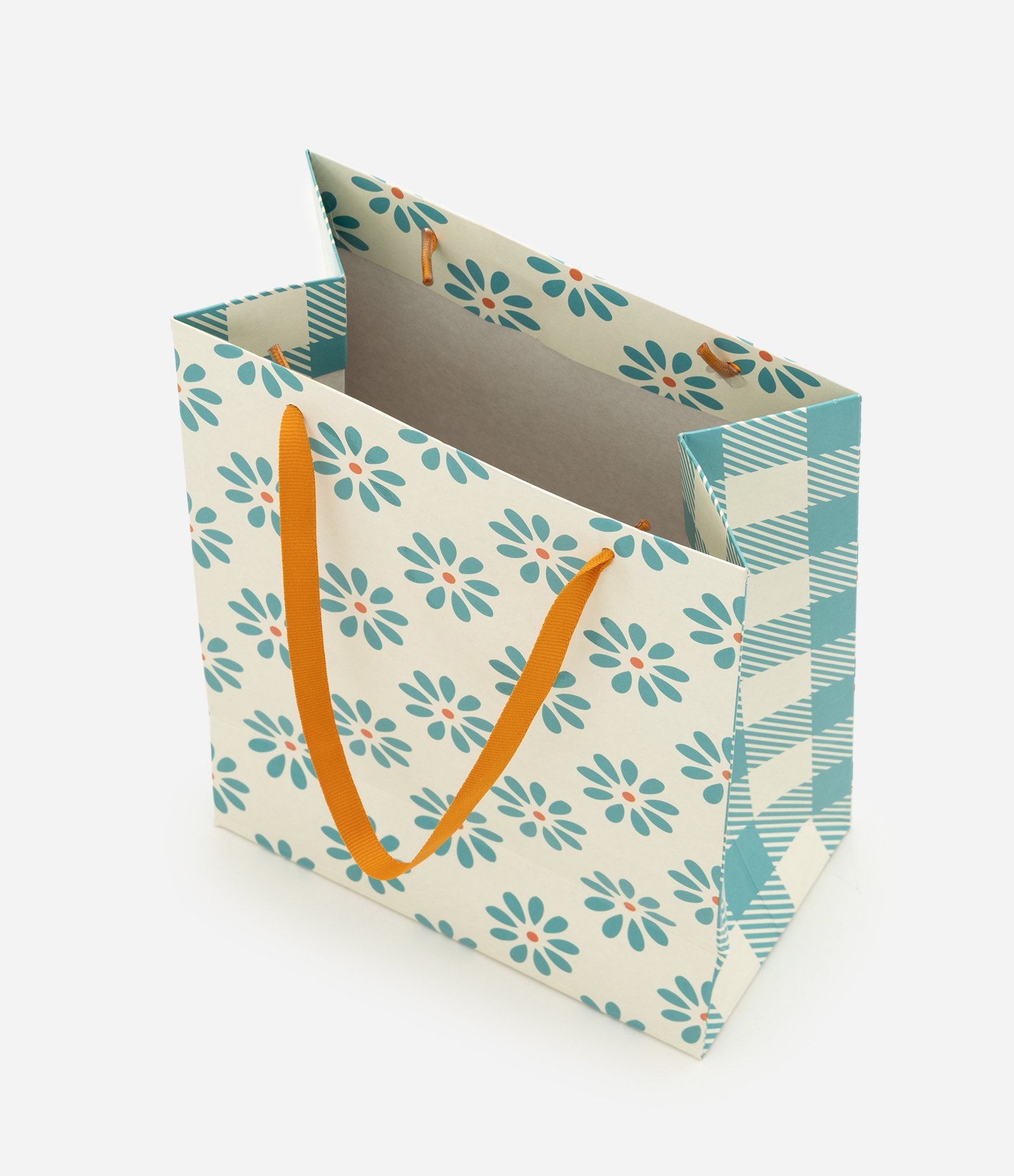 Embalagem de Presente Pequena com Estampa Floral Off White 3