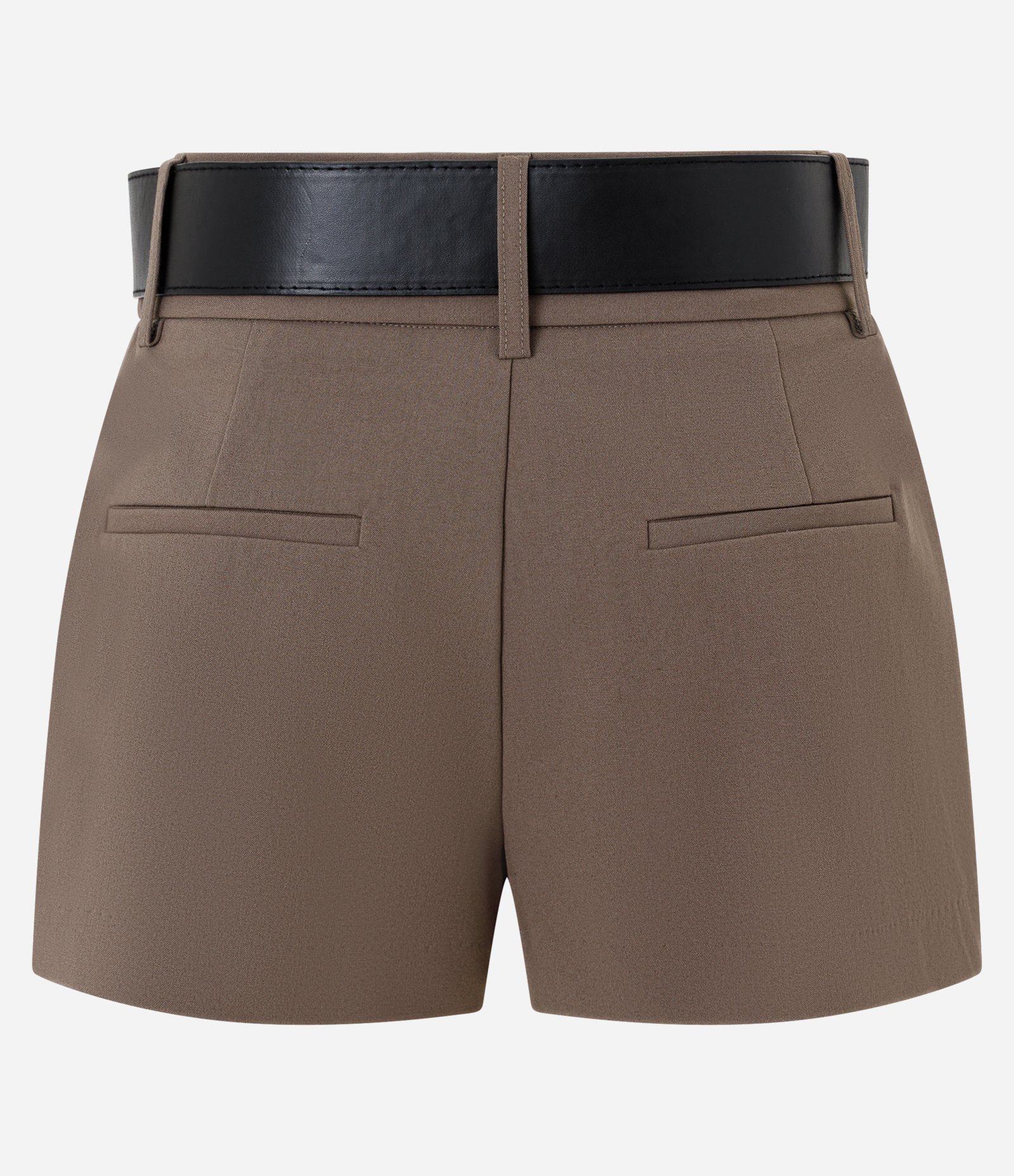 Short Alfaiatado com Cinto e Cintura Alta Bege Escuro 2