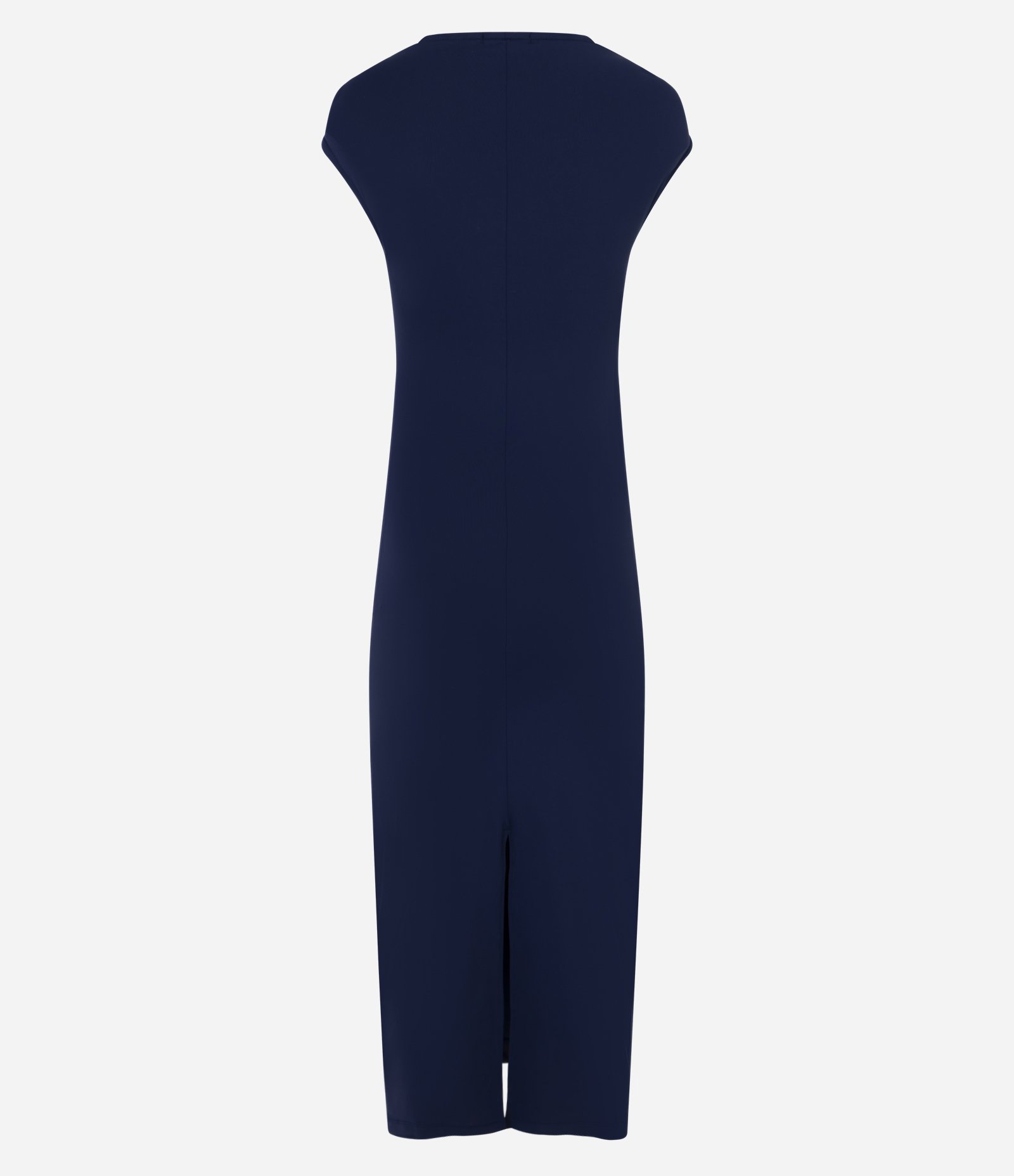 Vestido Longo em Microfibra com Enfeite no Ombro Azul 3
