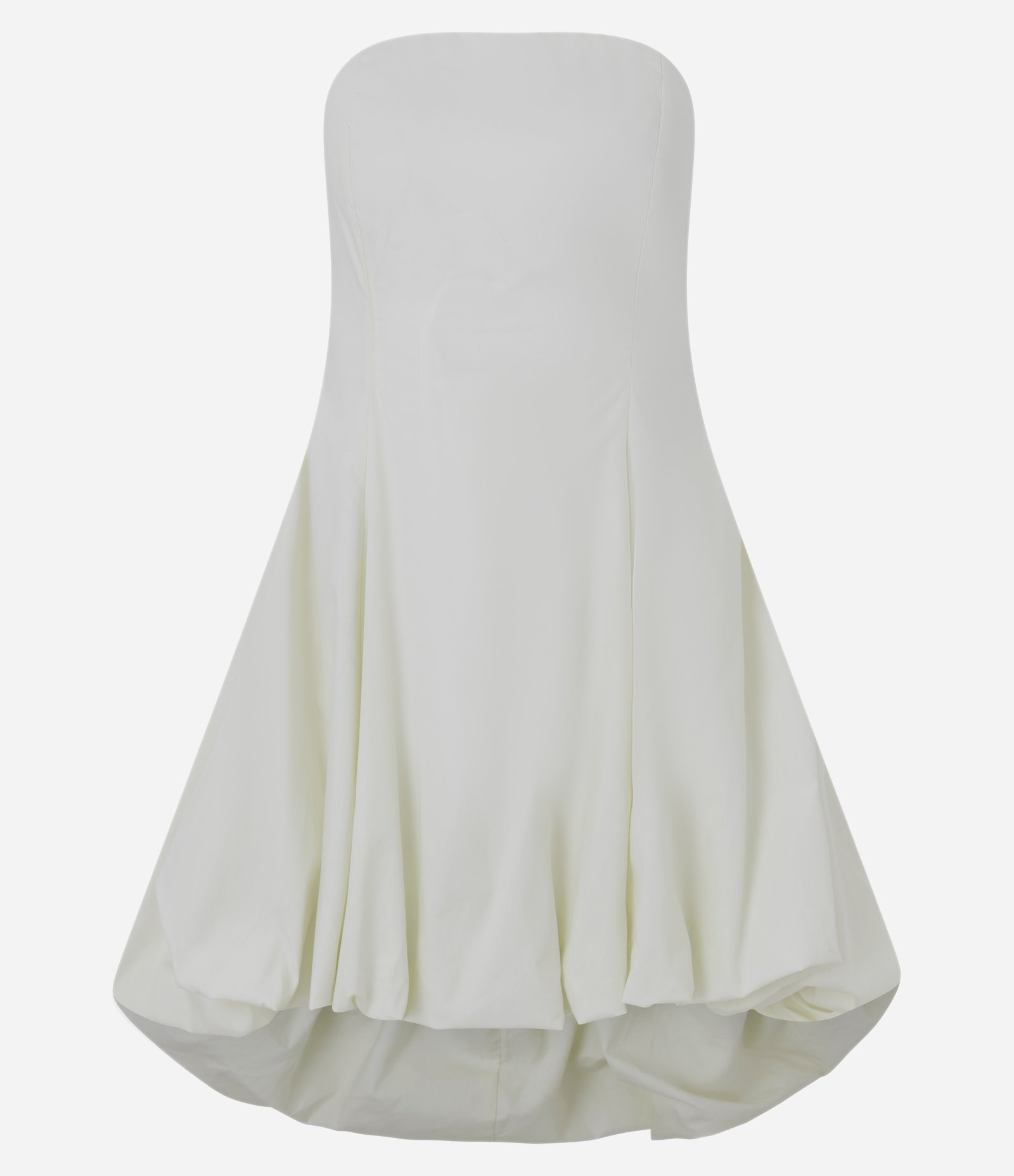 Vestido Tomara que Caia em Tricoline com Saia Balonê Off White 1