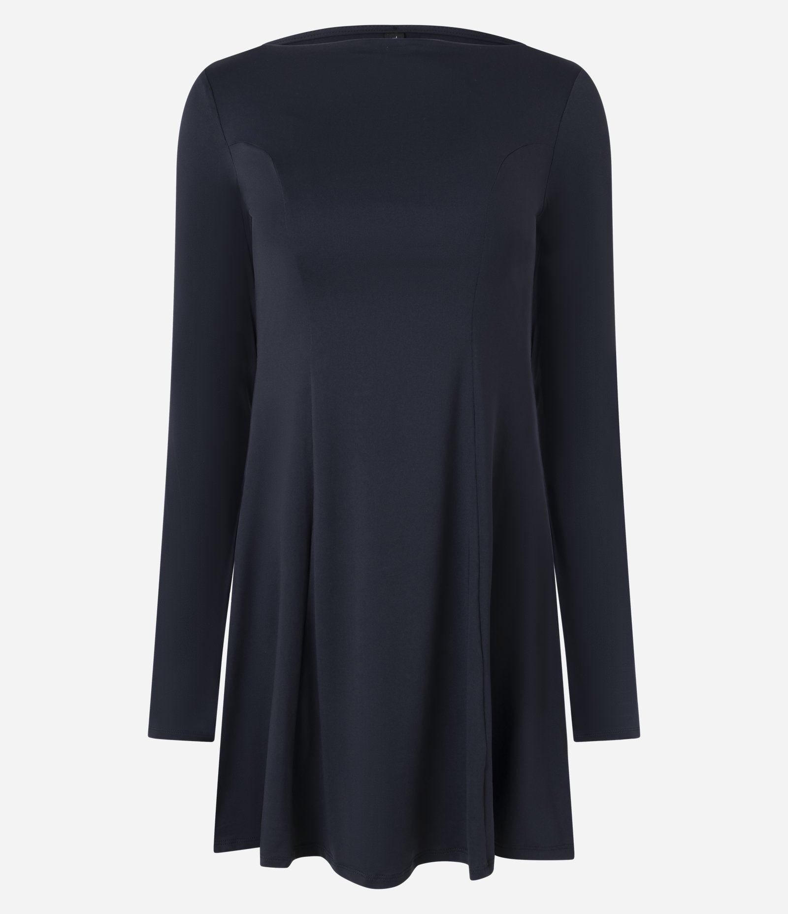 Vestido Evasê Curto com Decote Canoa Preto 2