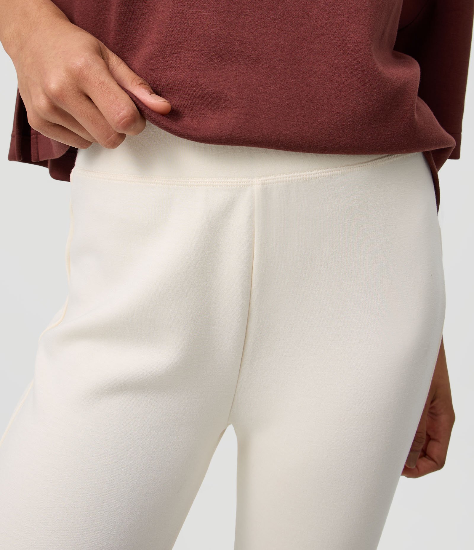 Calça Flare em Microfibra com Cós Largo Branco 3