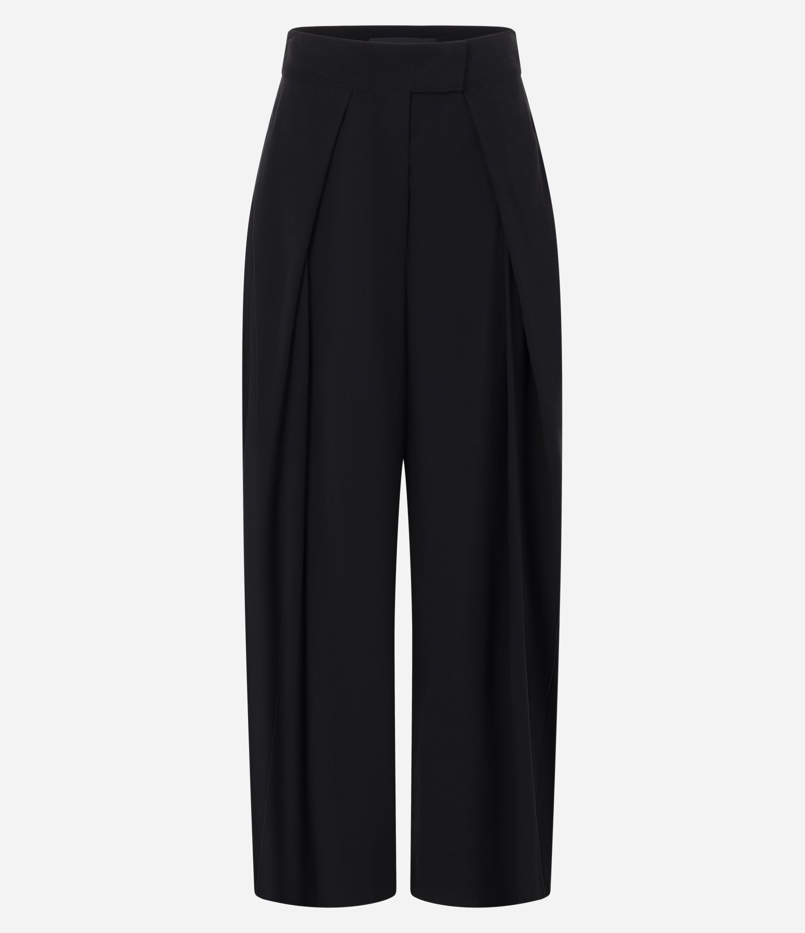 Calça Pantalona em Sarja com Pregas Frontais Preto 5