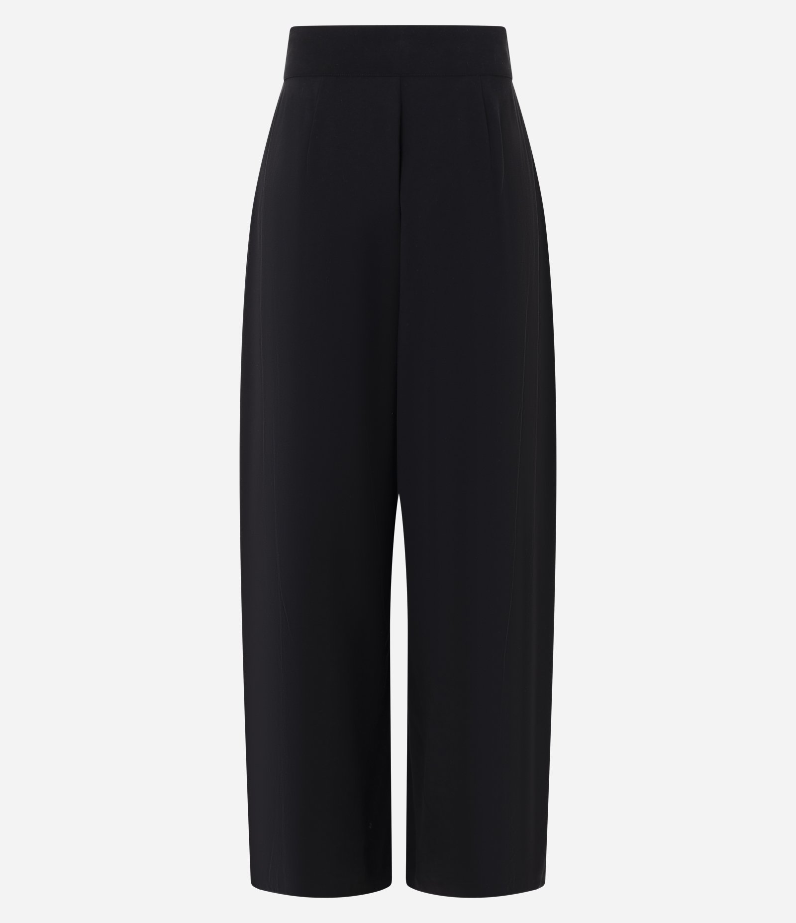 Calça Pantalona em Sarja com Pregas Frontais Preto 6