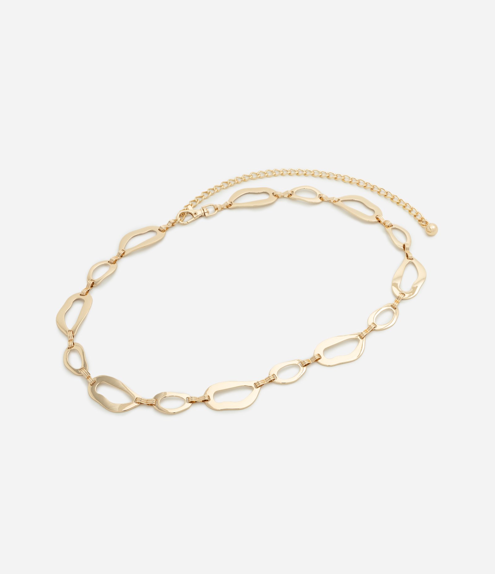 Cinto Estreito em Metal com Detalhes Martelados Dourado 3