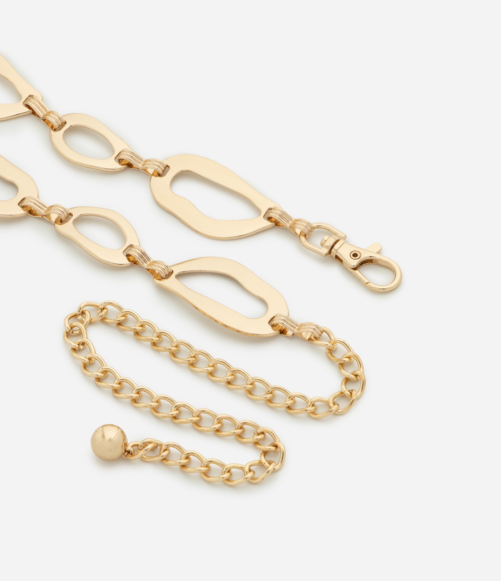 Cinto Estreito em Metal com Detalhes Martelados Dourado 4