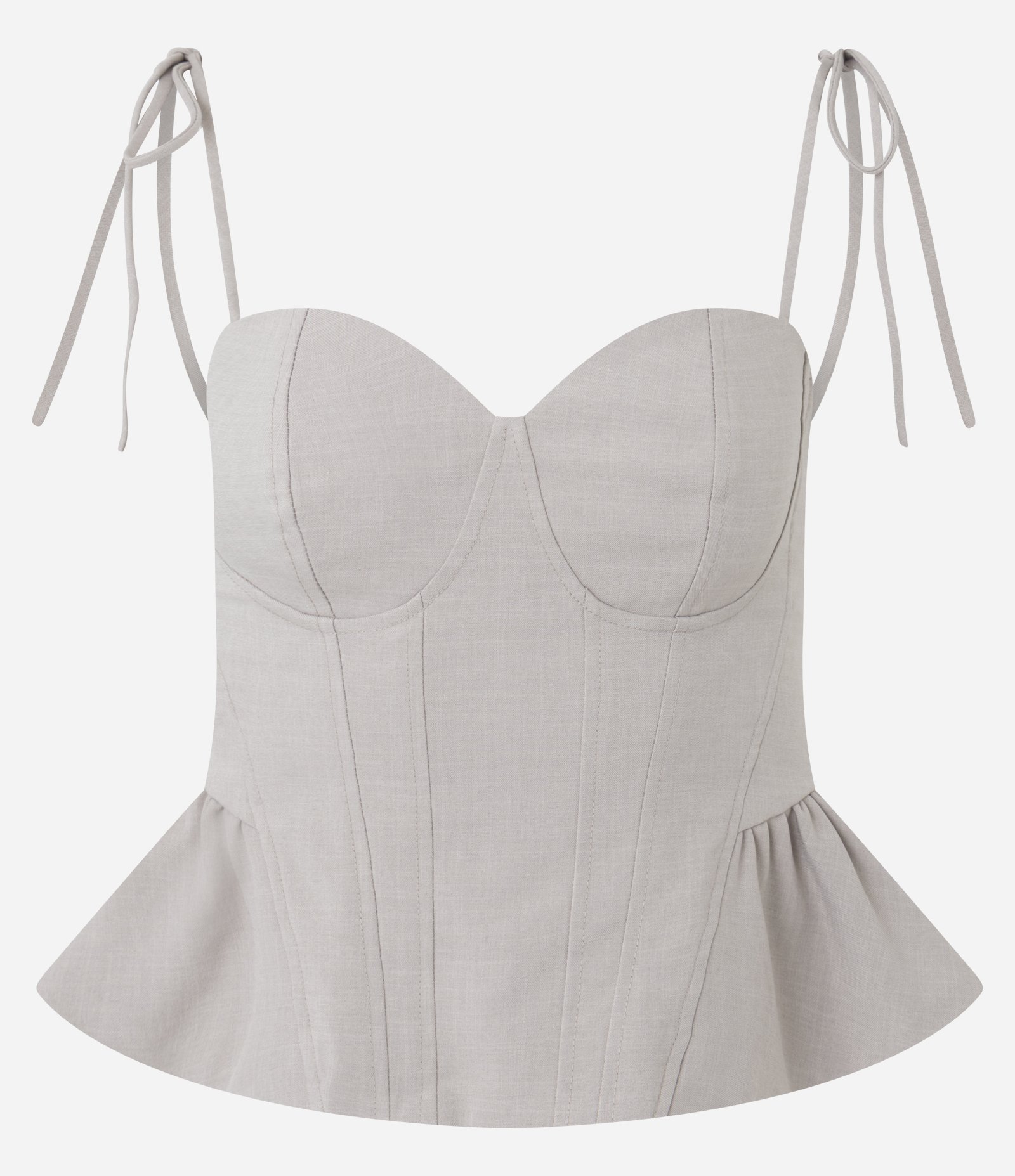 Blusa Peplum com Decote Coração e Amarração nas Alças Bege 5