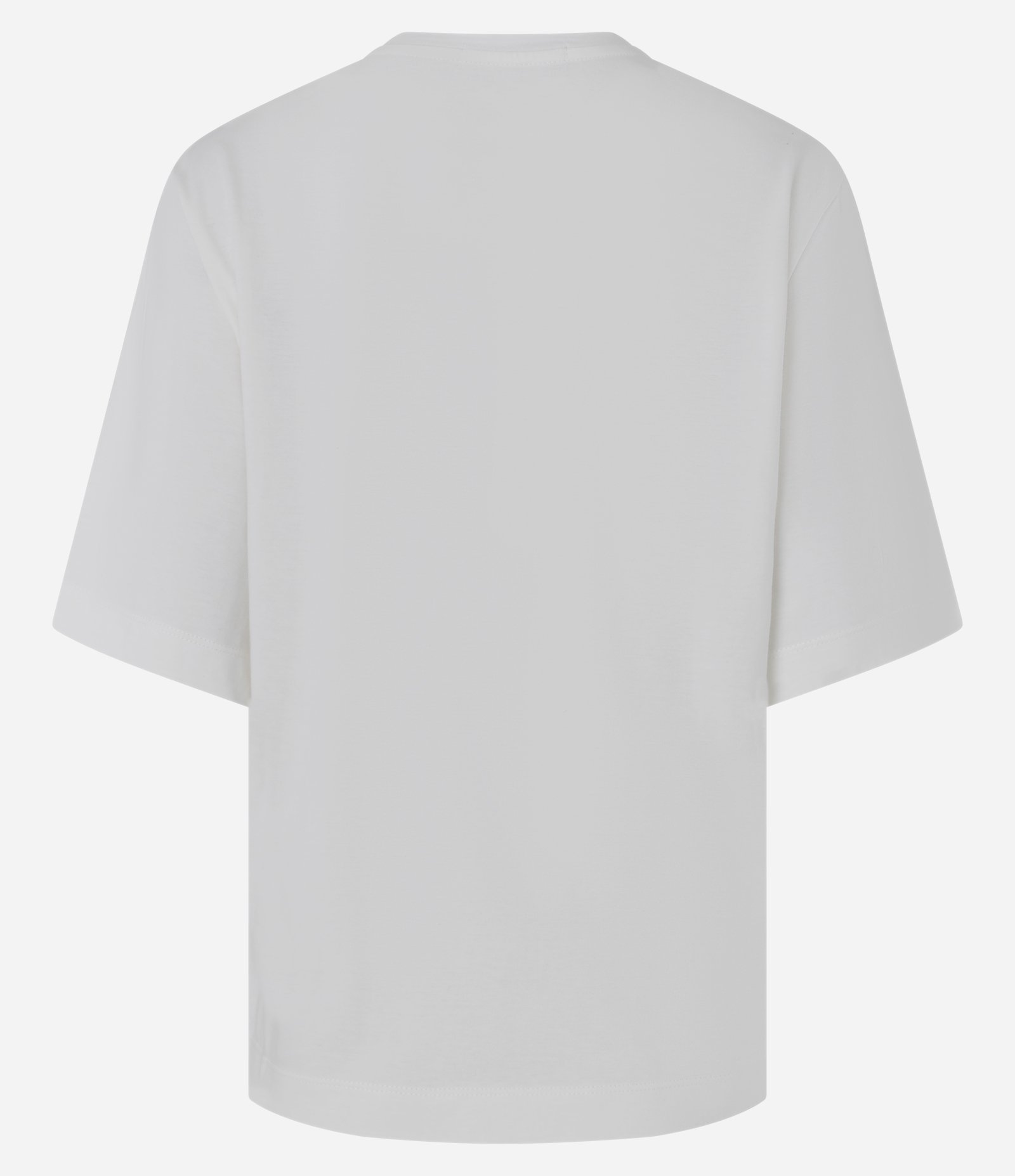 Camiseta Box em Algodão com Aplicação de Renda na Barra Branco 7