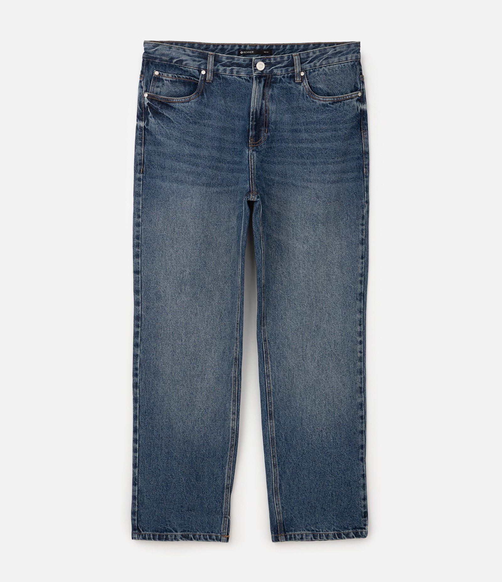 Calça Jeans Reta Vintage Azul 4