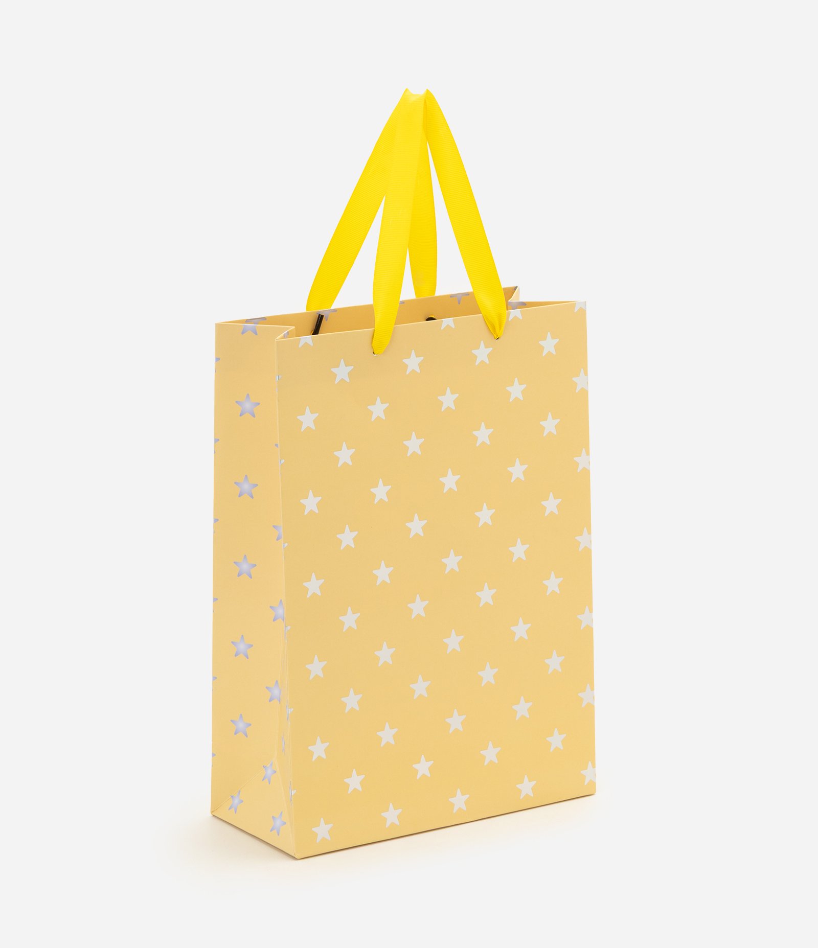 Embalagem para Presente Pequena em Papel com Estampa de Estrelas Amarelo 1