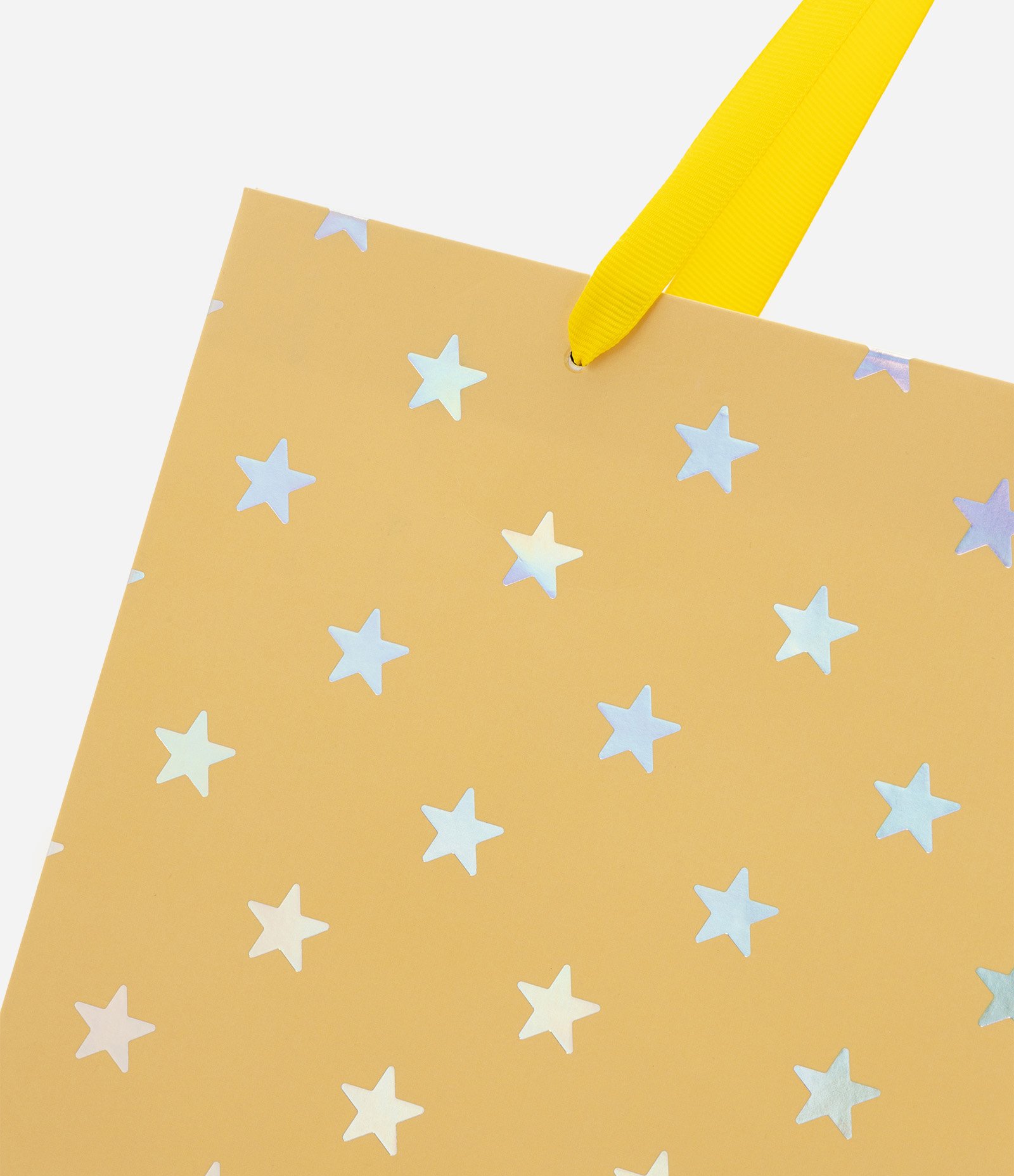 Embalagem para Presente Pequena em Papel com Estampa de Estrelas Amarelo 2
