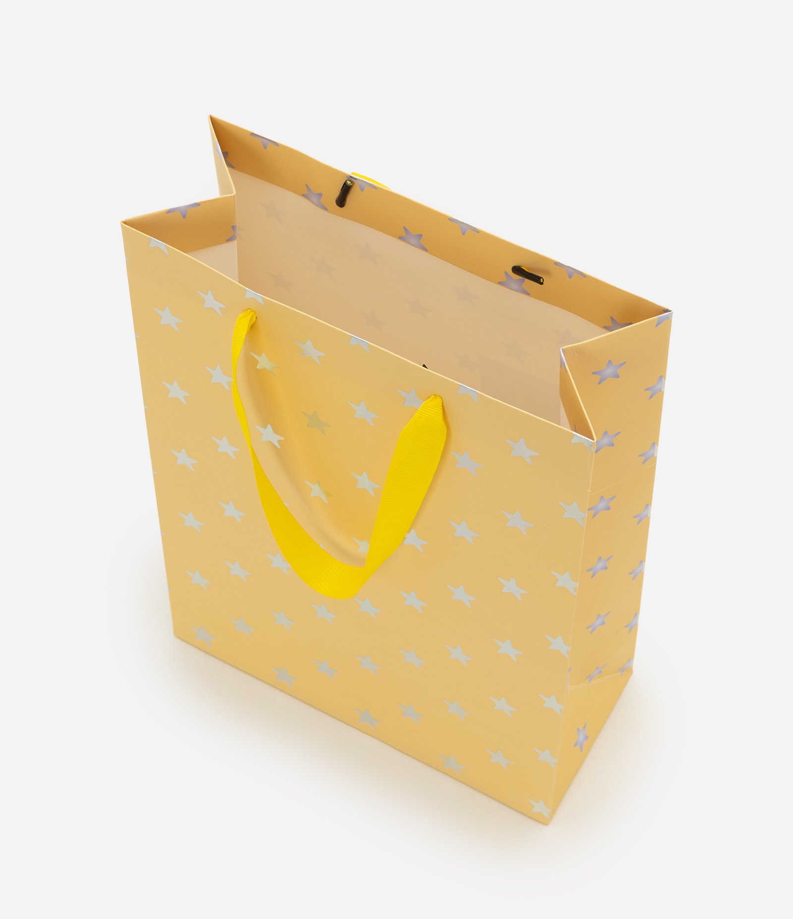 Embalagem para Presente Pequena em Papel com Estampa de Estrelas Amarelo 3