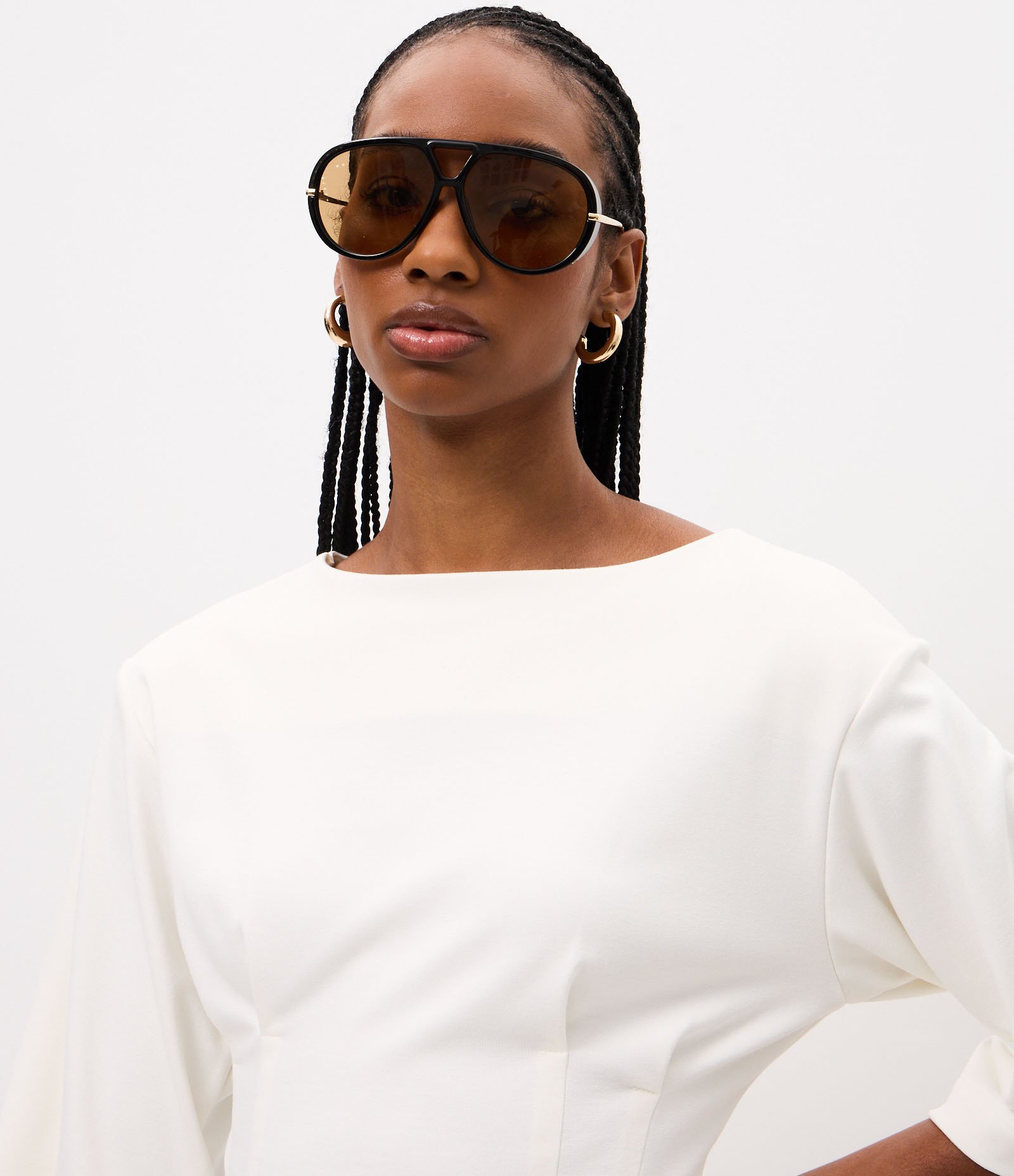 Blusa em Ponto Roma com Detalhe Corsetado Off White 3