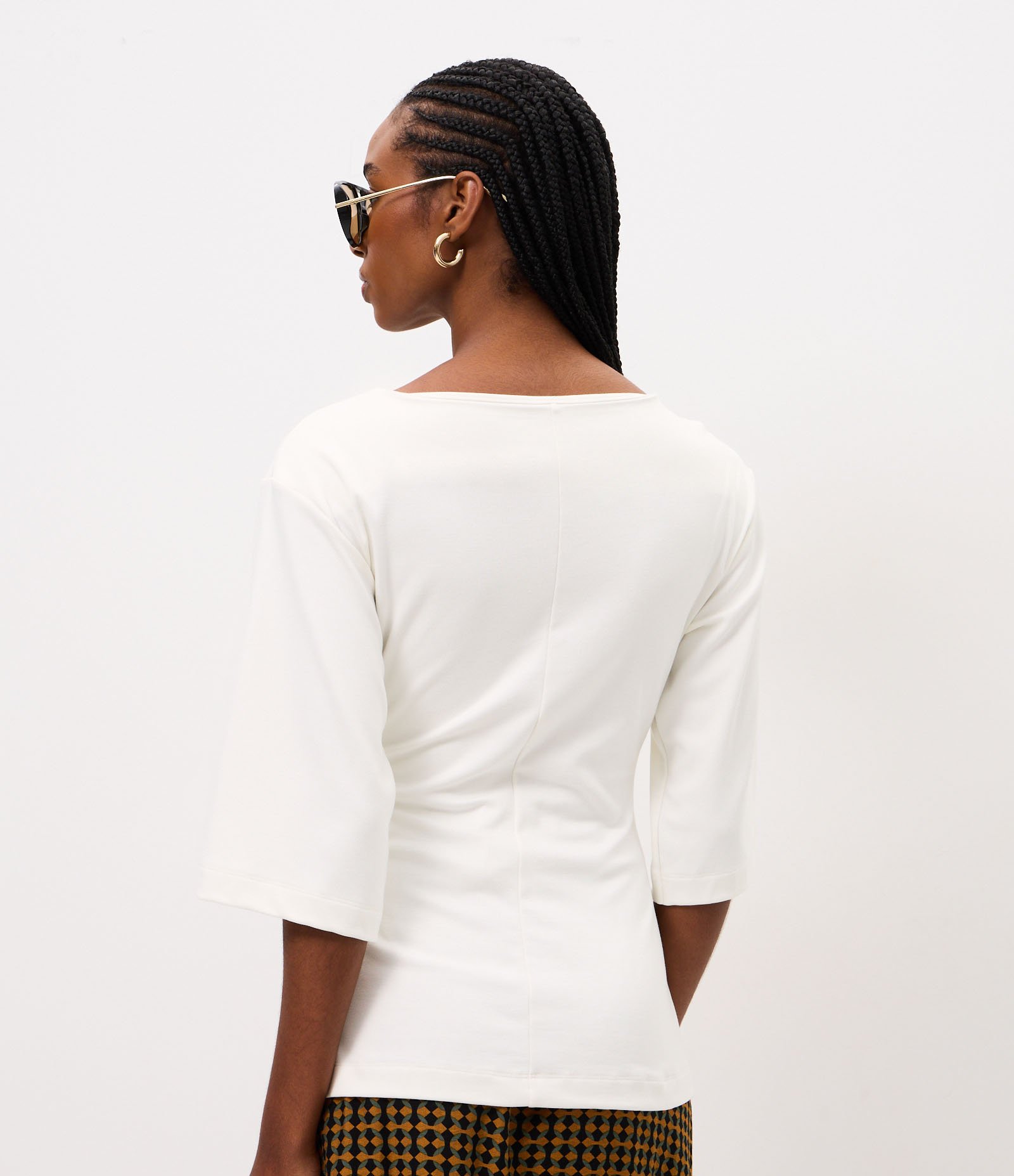 Blusa em Ponto Roma com Detalhe Corsetado Off White 4