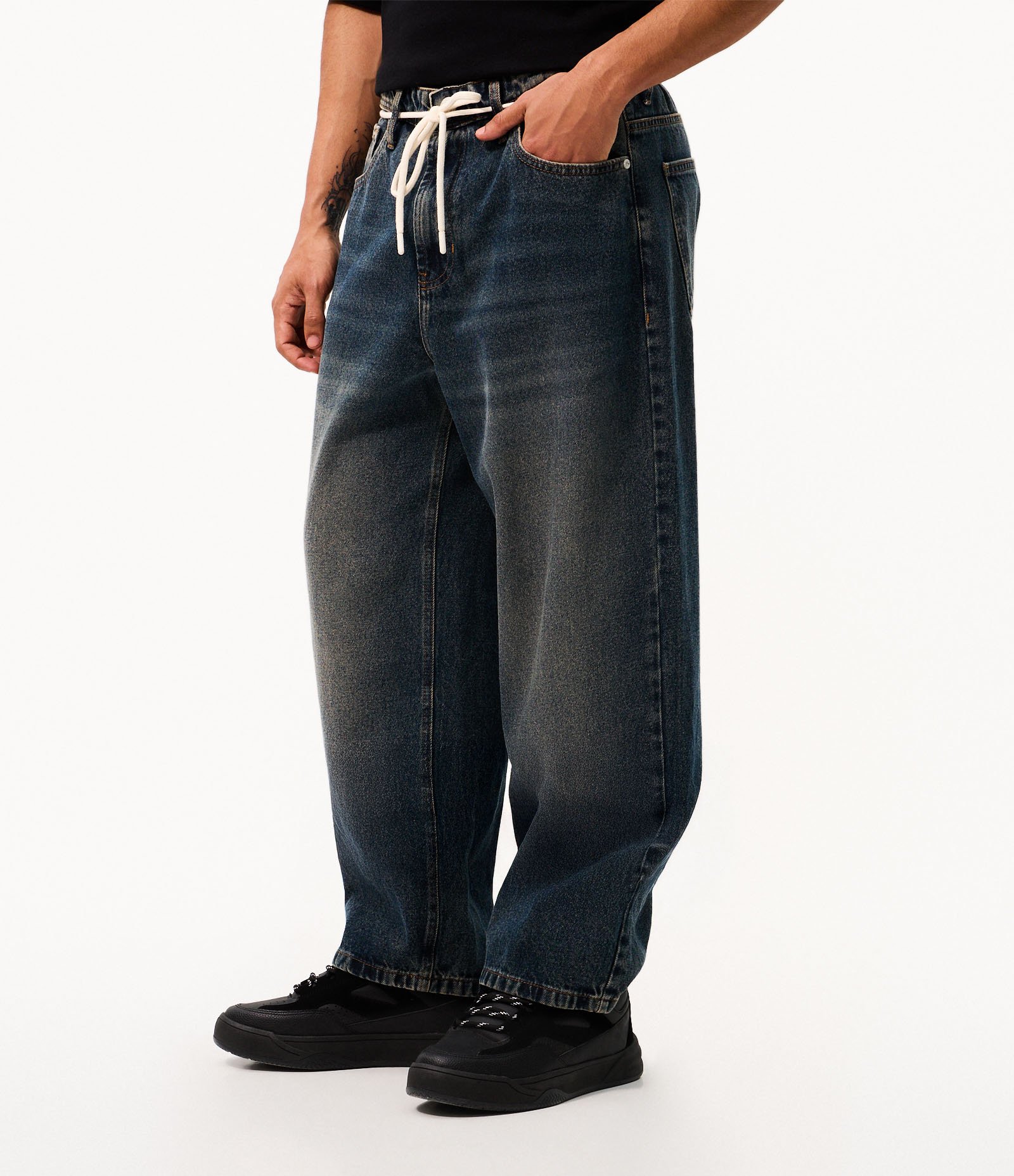 Calça Baggy Relaxed em Jeans Azul Escuro 2