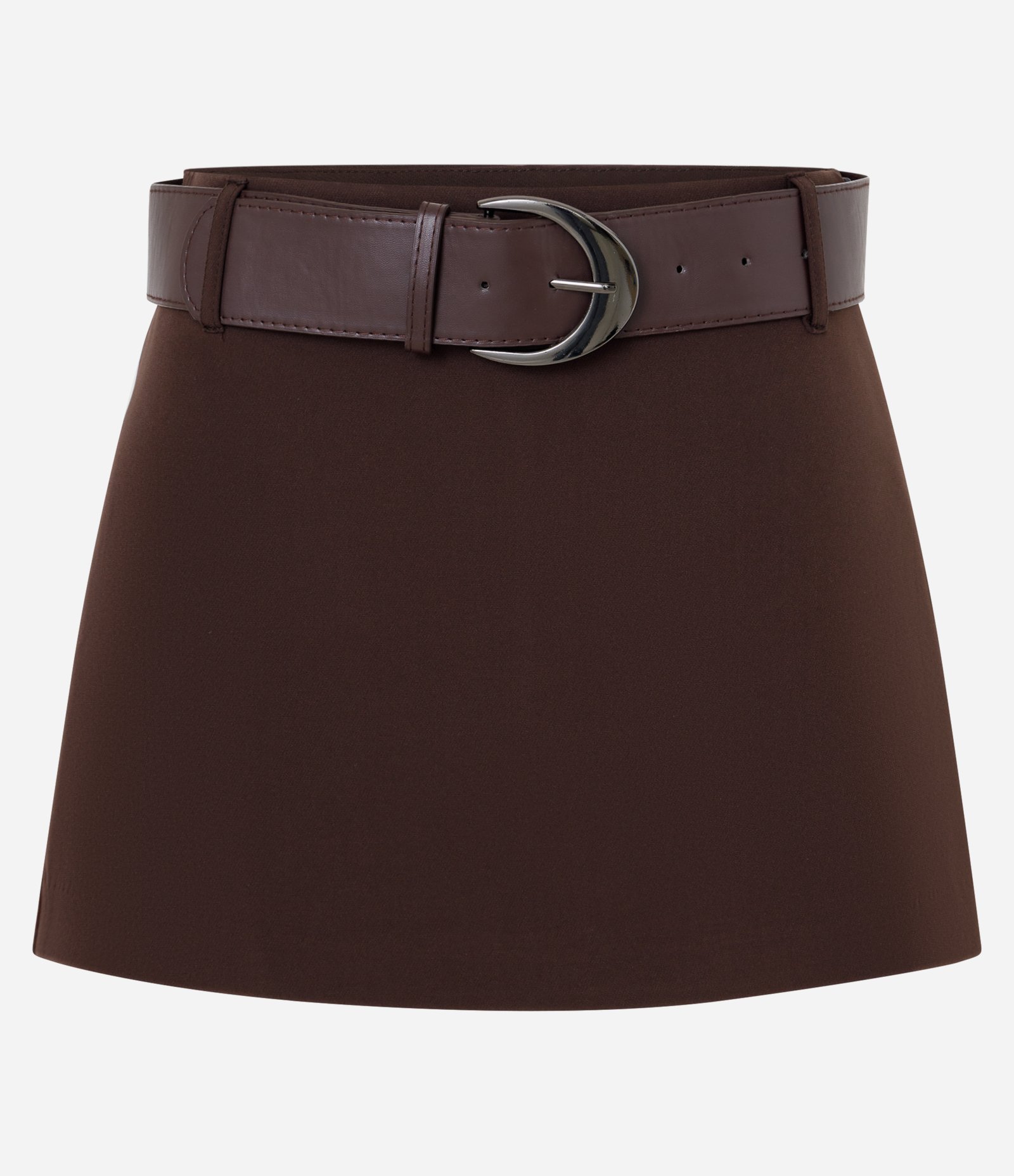 Short Saia Alfaiatado Marrom 1
