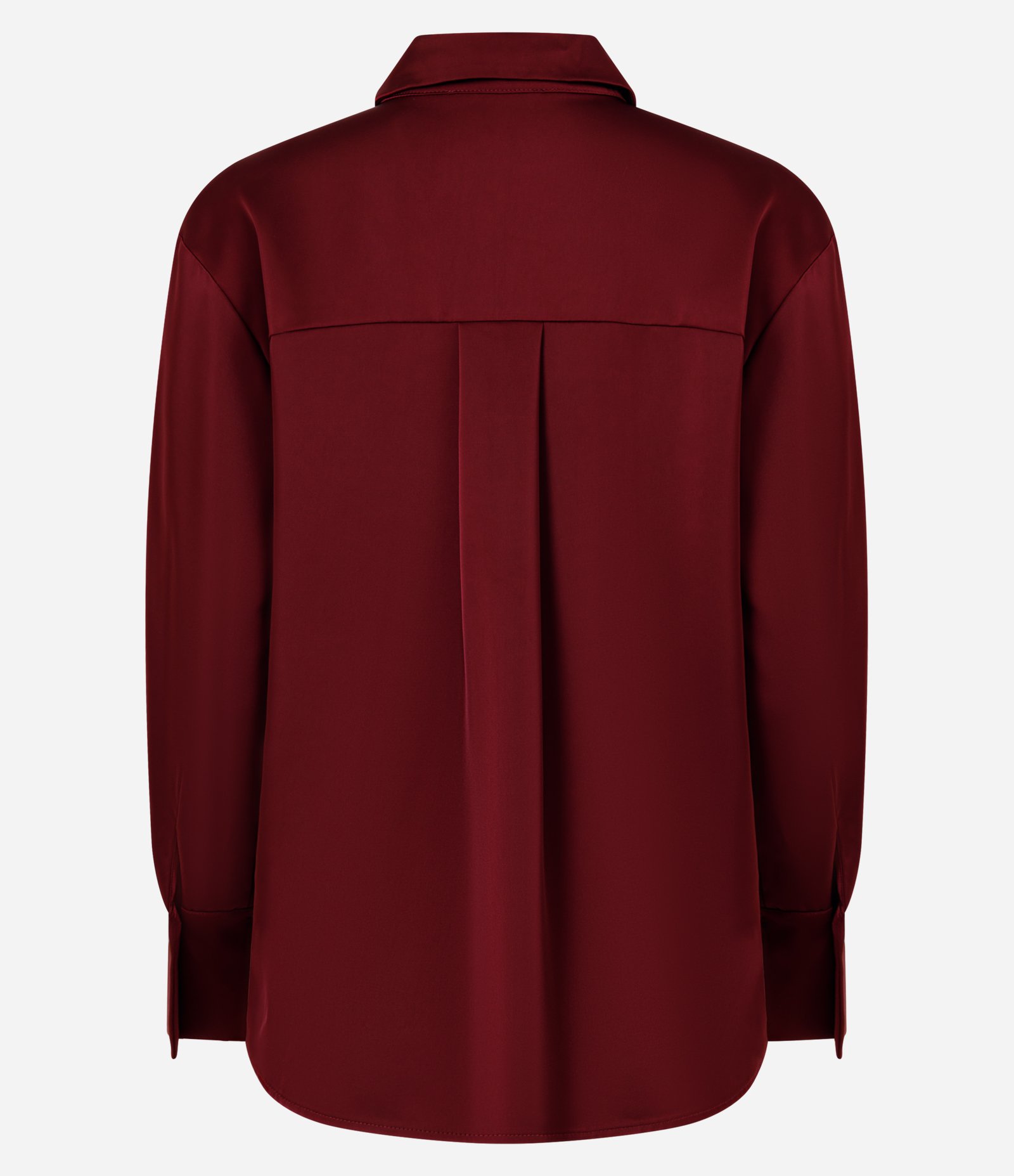 Camisa Acetinada com Gola Clássica Vinho 7