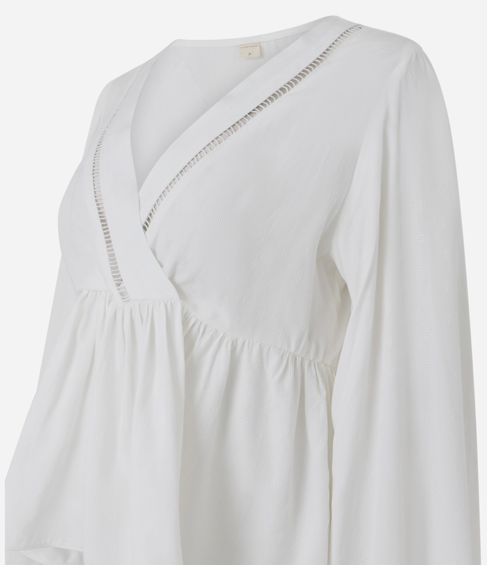 Bata em Viscose com Decote Transpassado Branco 6