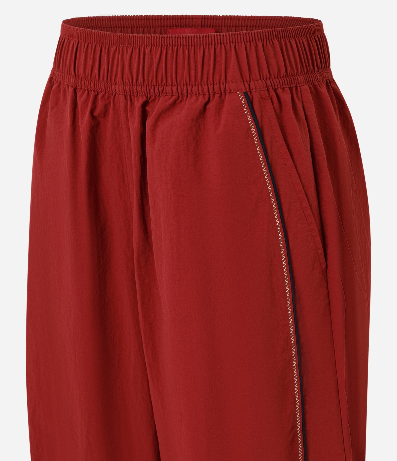 Calça Balloon Esportiva com Frisos em Contrastantes Vermelho 6
