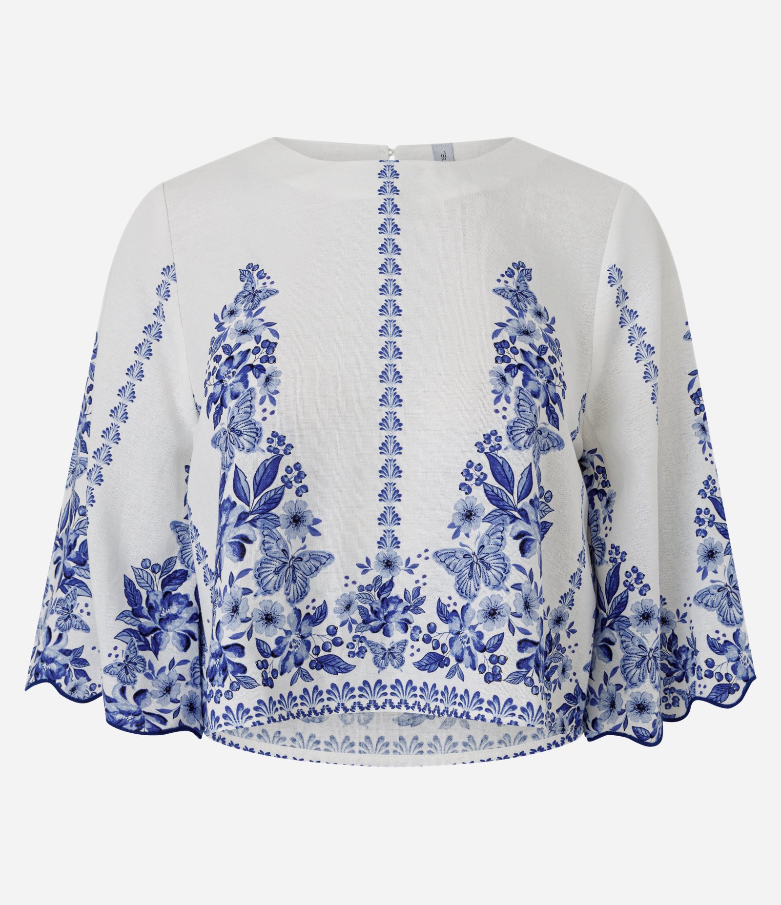Blusa em Viscolinho com Manga Ampla e Barra Ondulada Branco 5