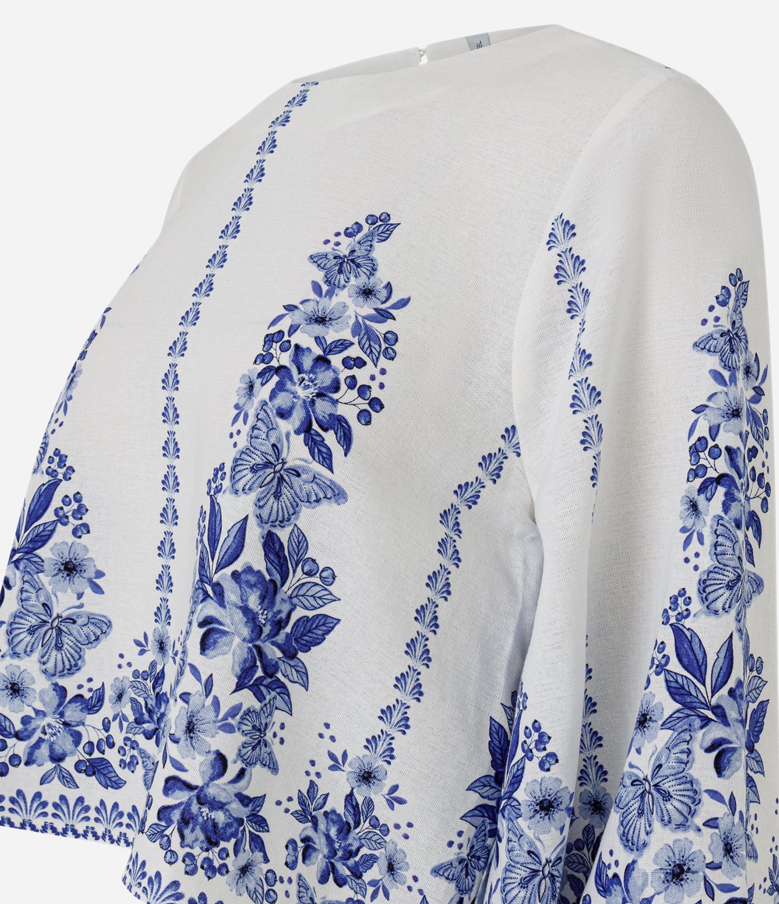Blusa em Viscolinho com Manga Ampla e Barra Ondulada Branco 6