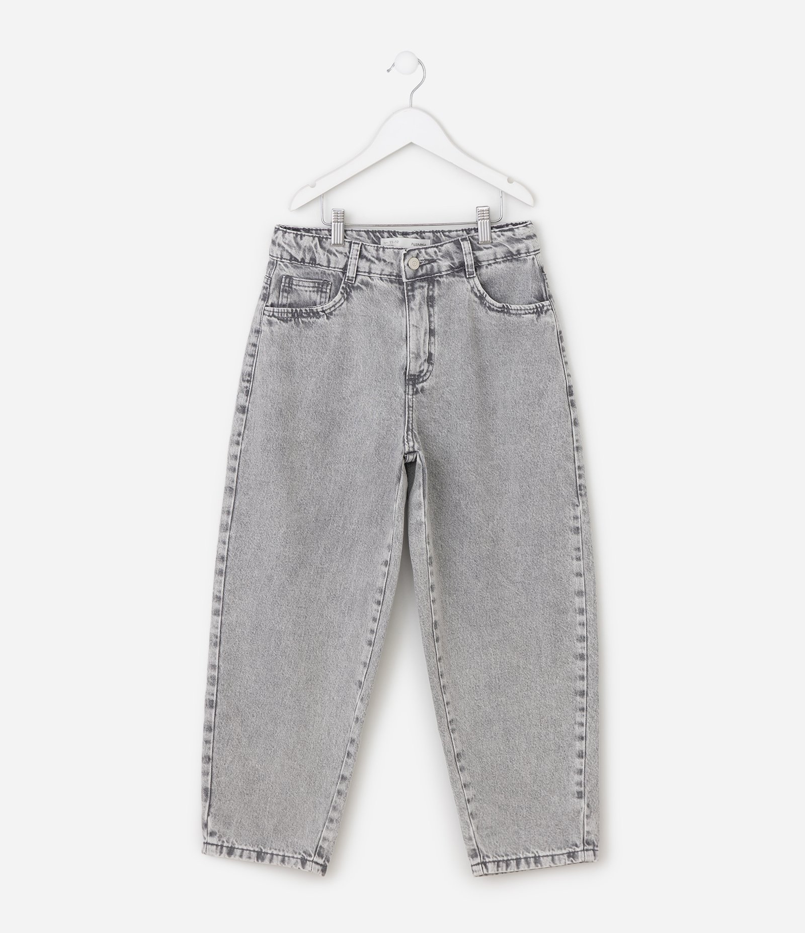 Calça Jeans Balloon Infantil - Tam 5 a 16 Anos Cinza 2