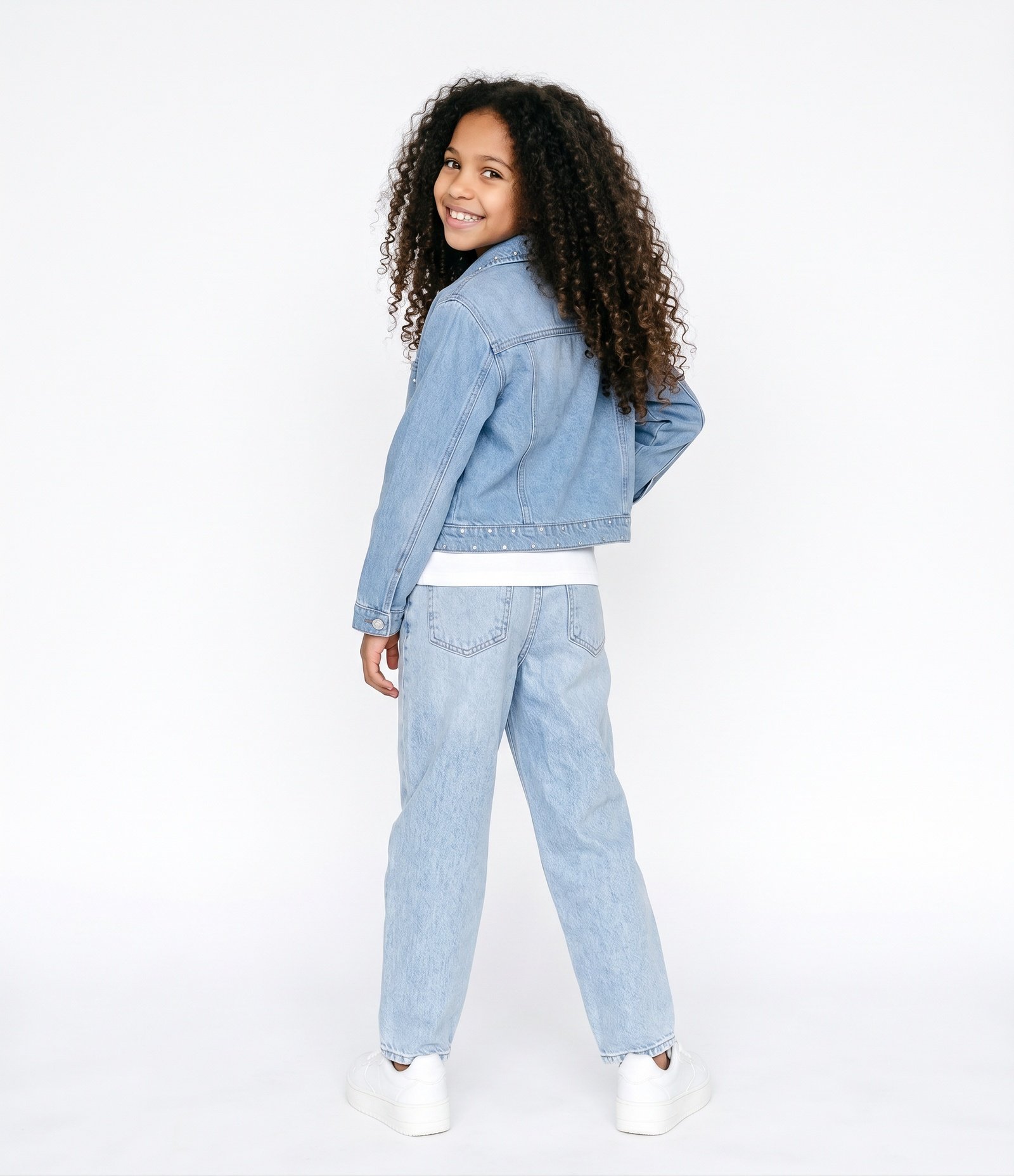 Calça Jeans Balloon Infantil em Algodão com Passantes - Tam 5 a 16 Anos Azul Claro 3