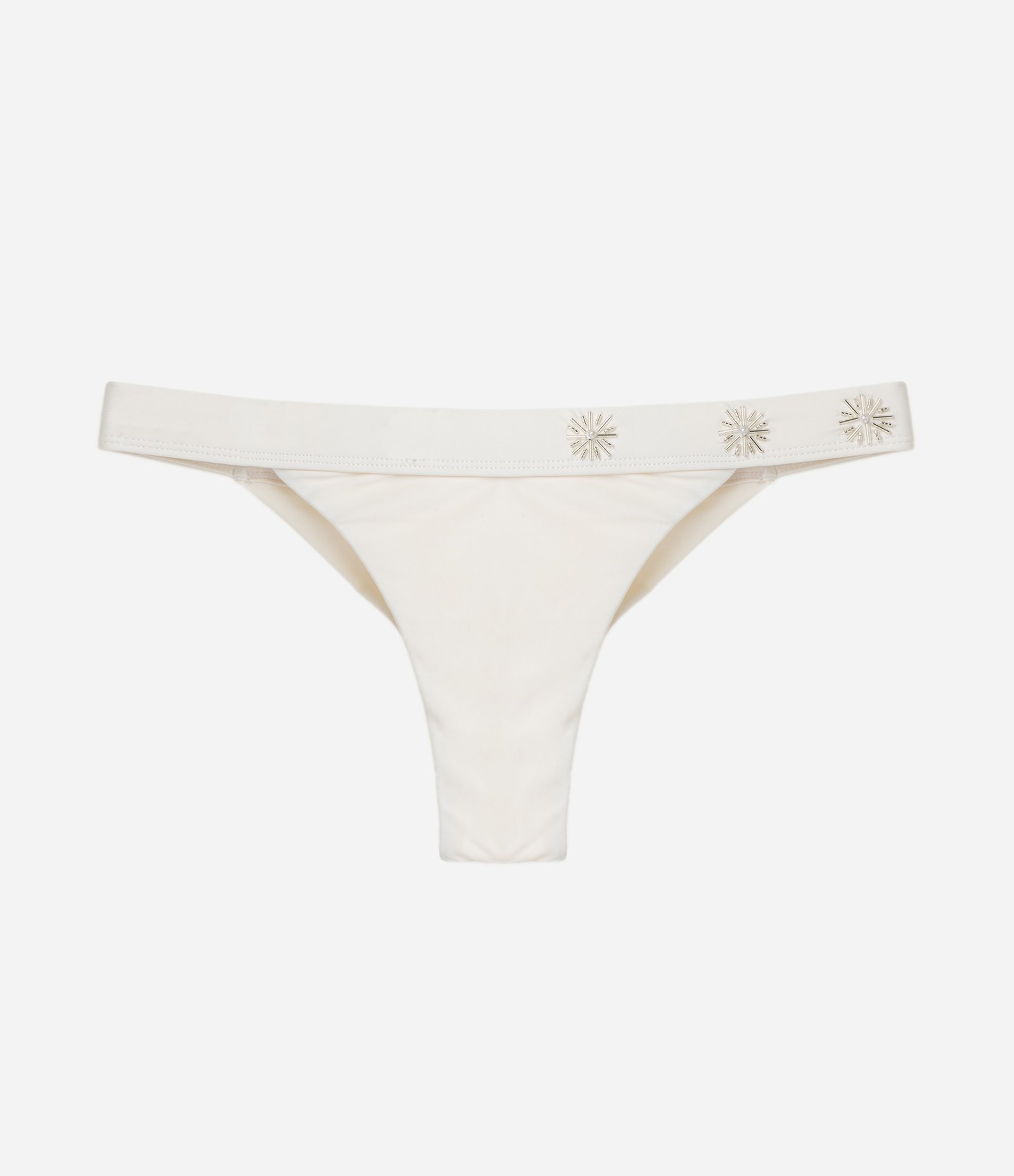 Biquíni Calcinha String com Bordados Branco 1