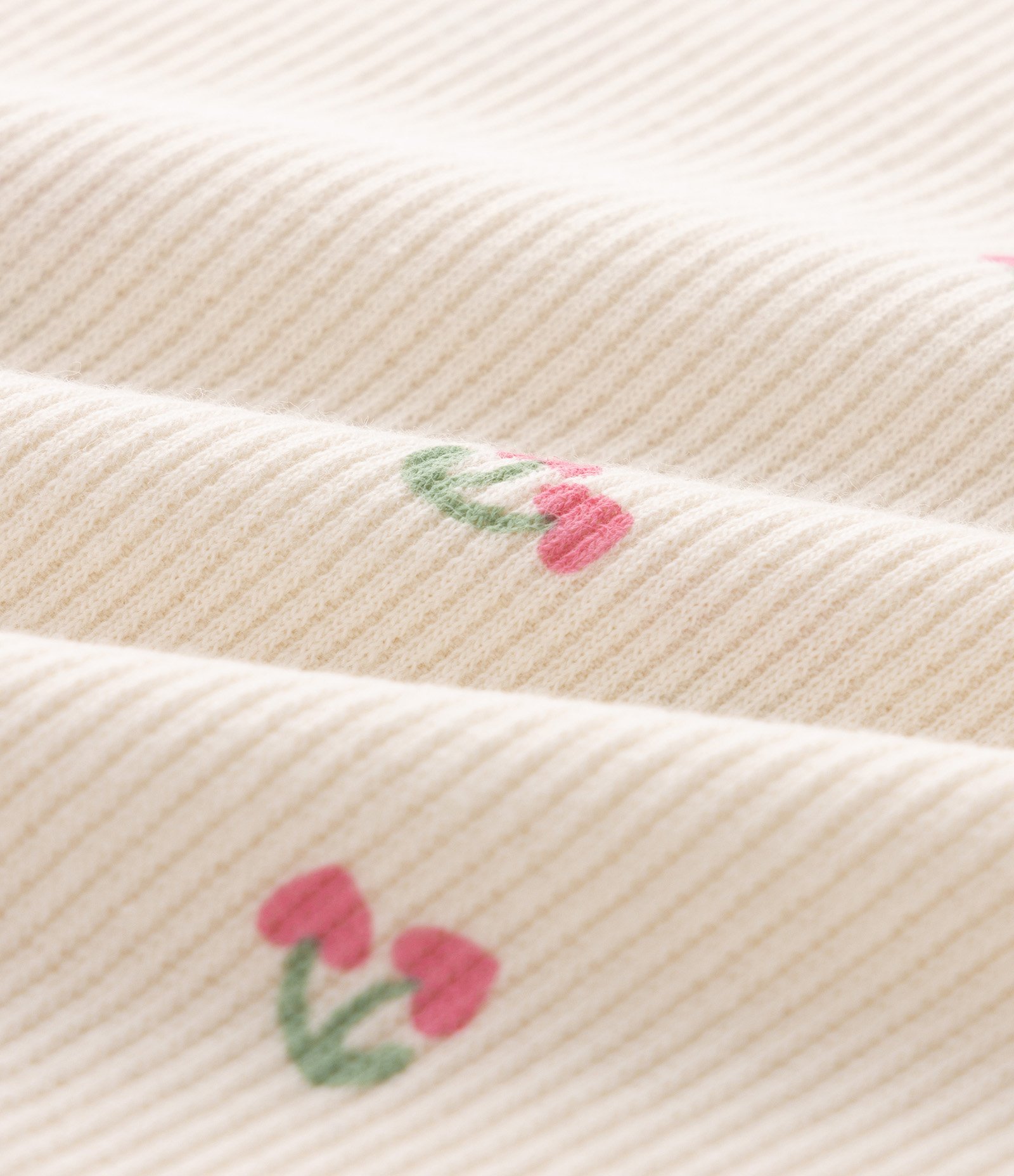 Regata Infantil em Ribana com Estampa Fullprint Cerejinhas – Tam 1 a 6 Anos Off White 4