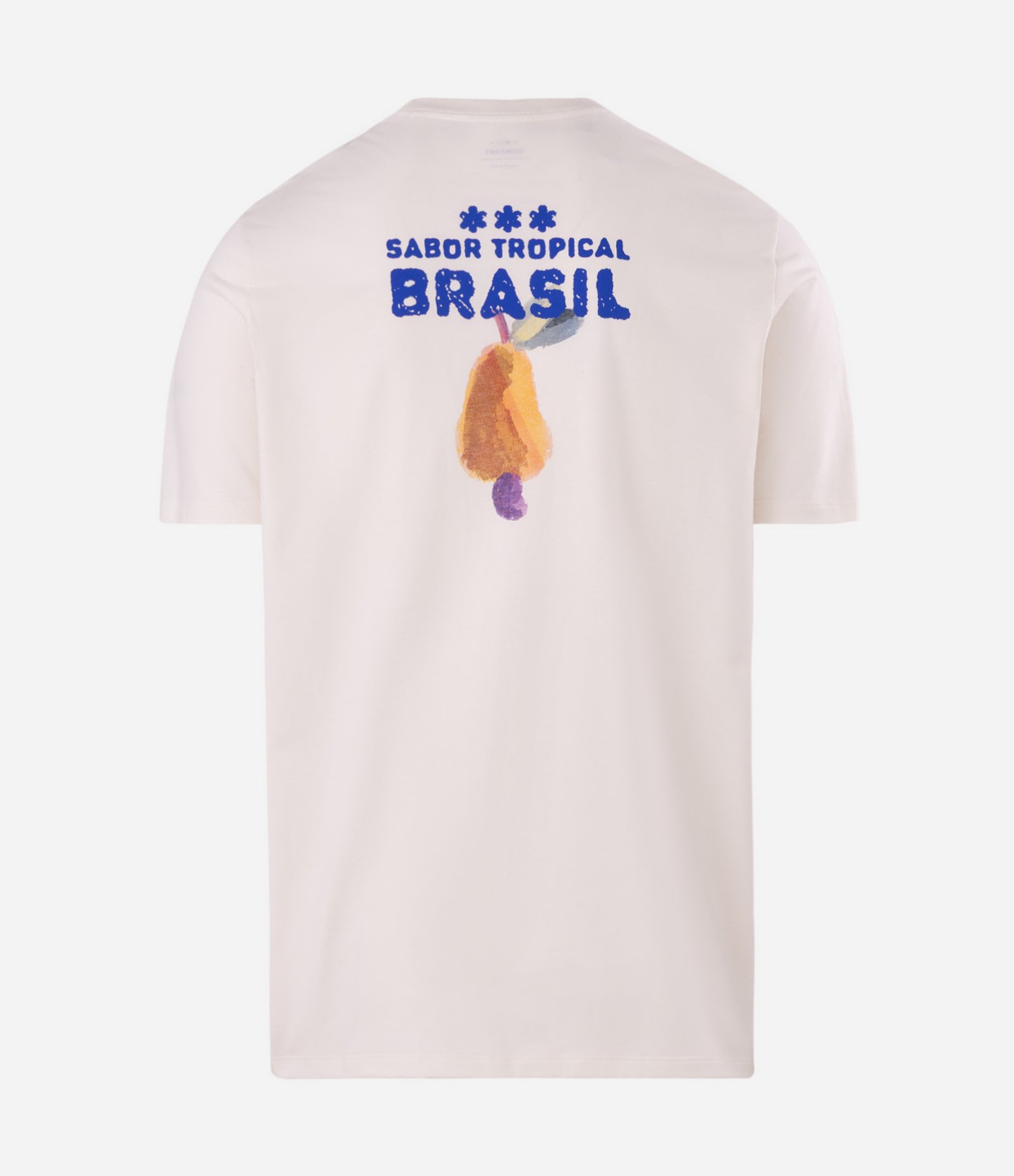 Camiseta Comfort em Algodão com Estampa Caju Brasil Branco 6