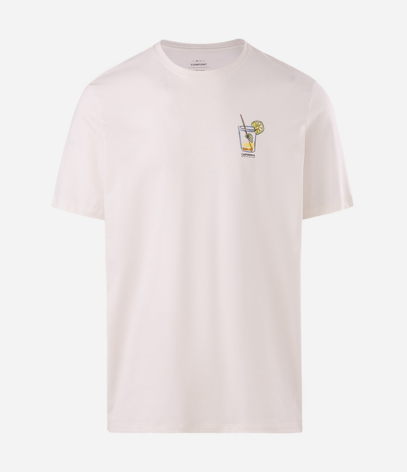 Camiseta Comfort em Algodão com Estampa Caipirinha Off White 3