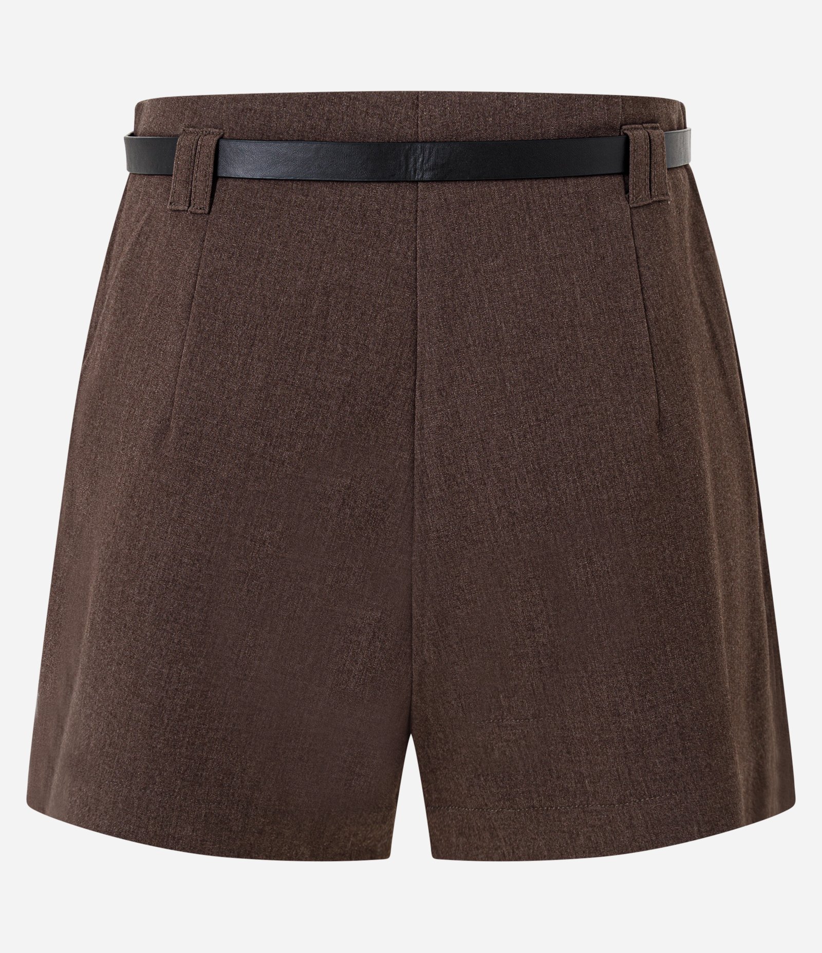 Short Alfaiatado com Cinto e Modelagem Mini Marrom 7