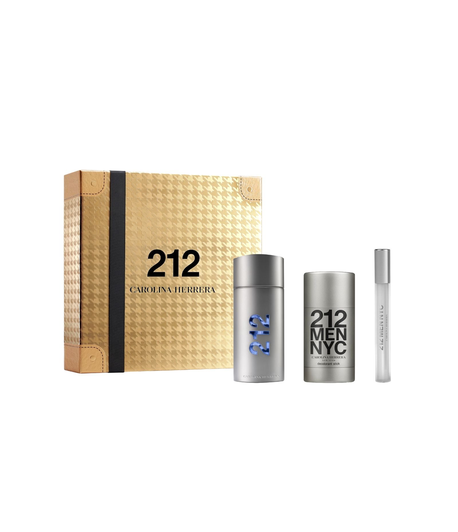 Kit Carolina Herrera 212 Men NYC EDT 100 ml + Desodorante Stick 75 ml + Travel Size 10 ml KIT 1