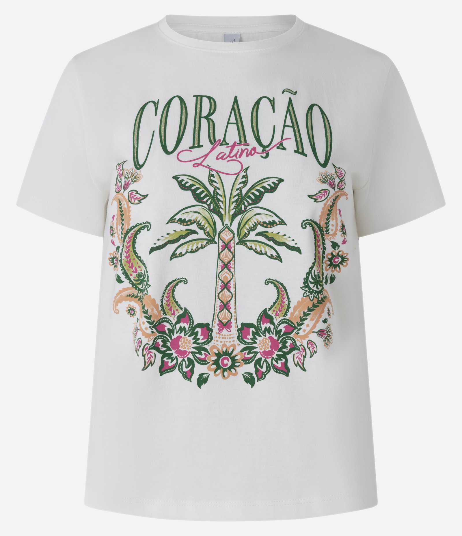 Camiseta Coração Latino Estampa Frontal Branco 5