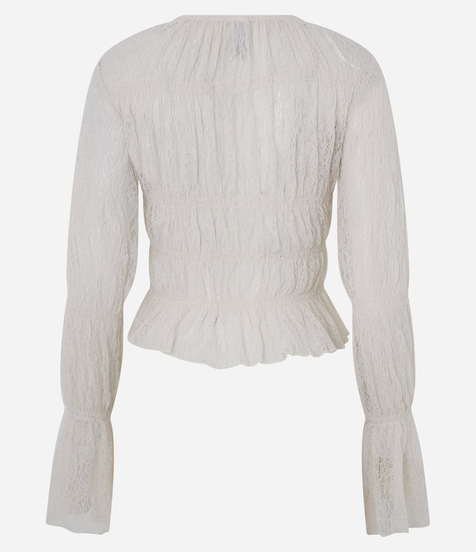 Blusa Peplum com Amarração em Lacinhos Off White 8