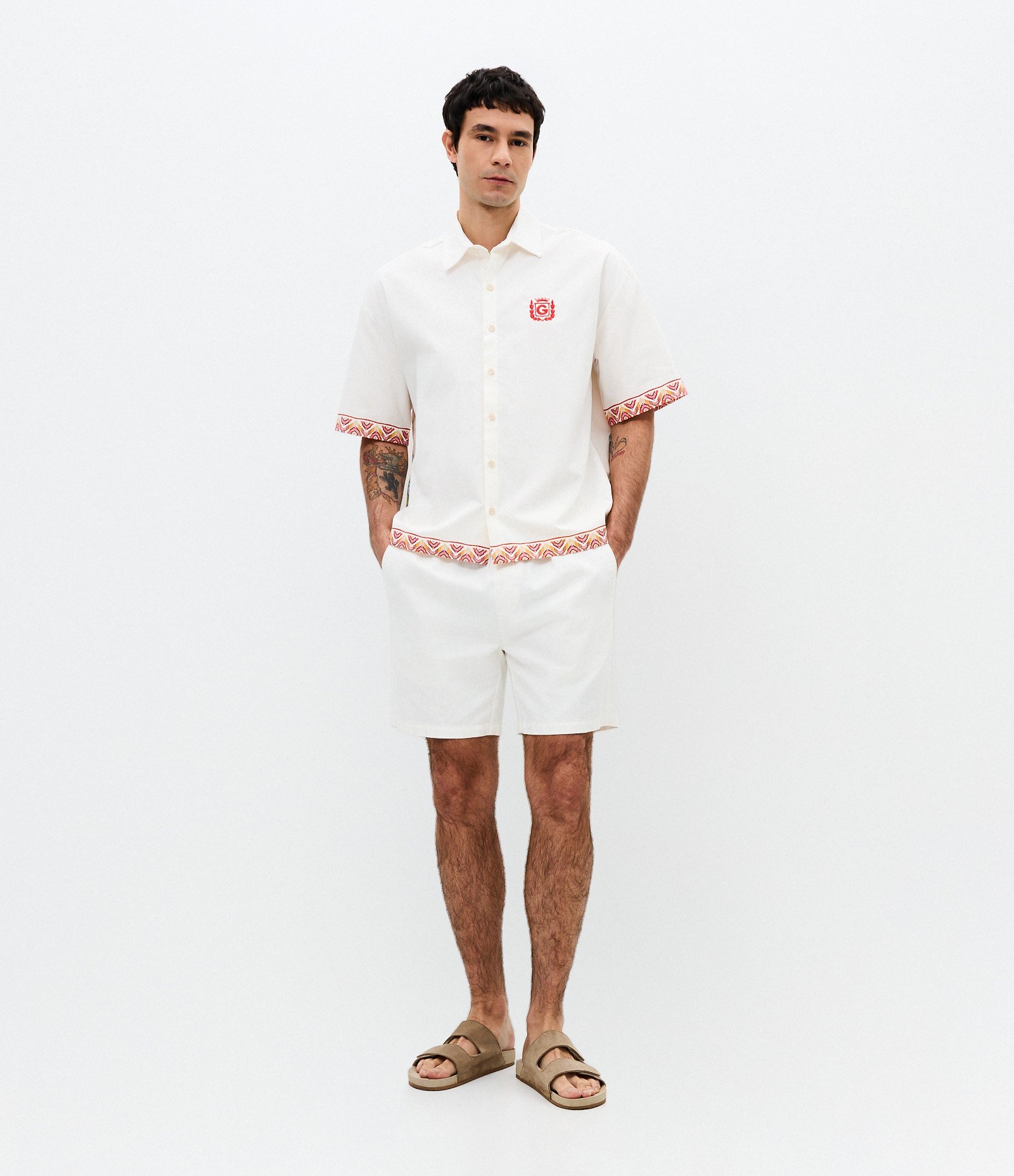 Camisa Boxy em Sarja com Estampa Boi Garantido Parintins Off White 3