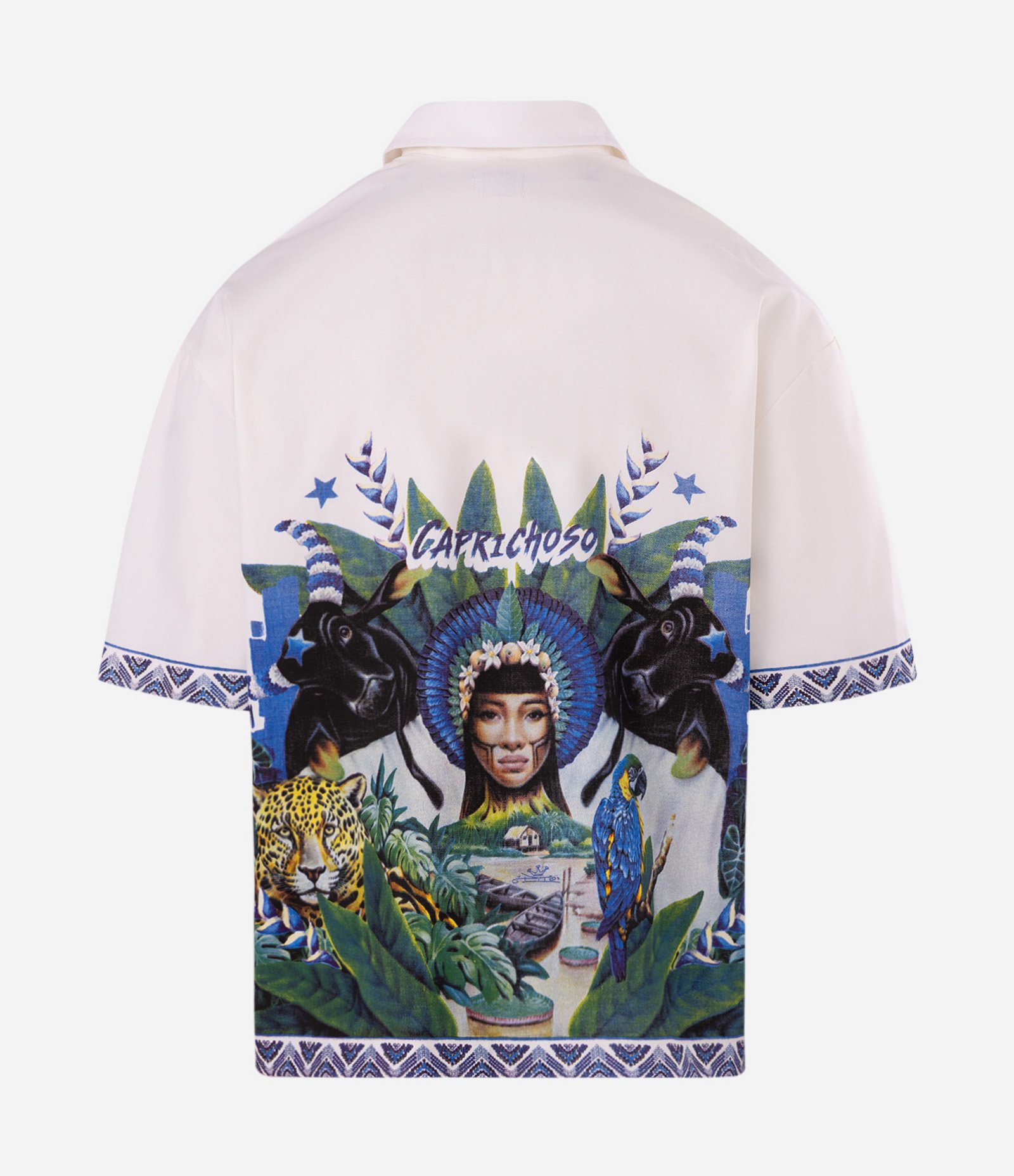Camisa Boxy em Sarja com Bordado Boi Caprichoso Off White 6