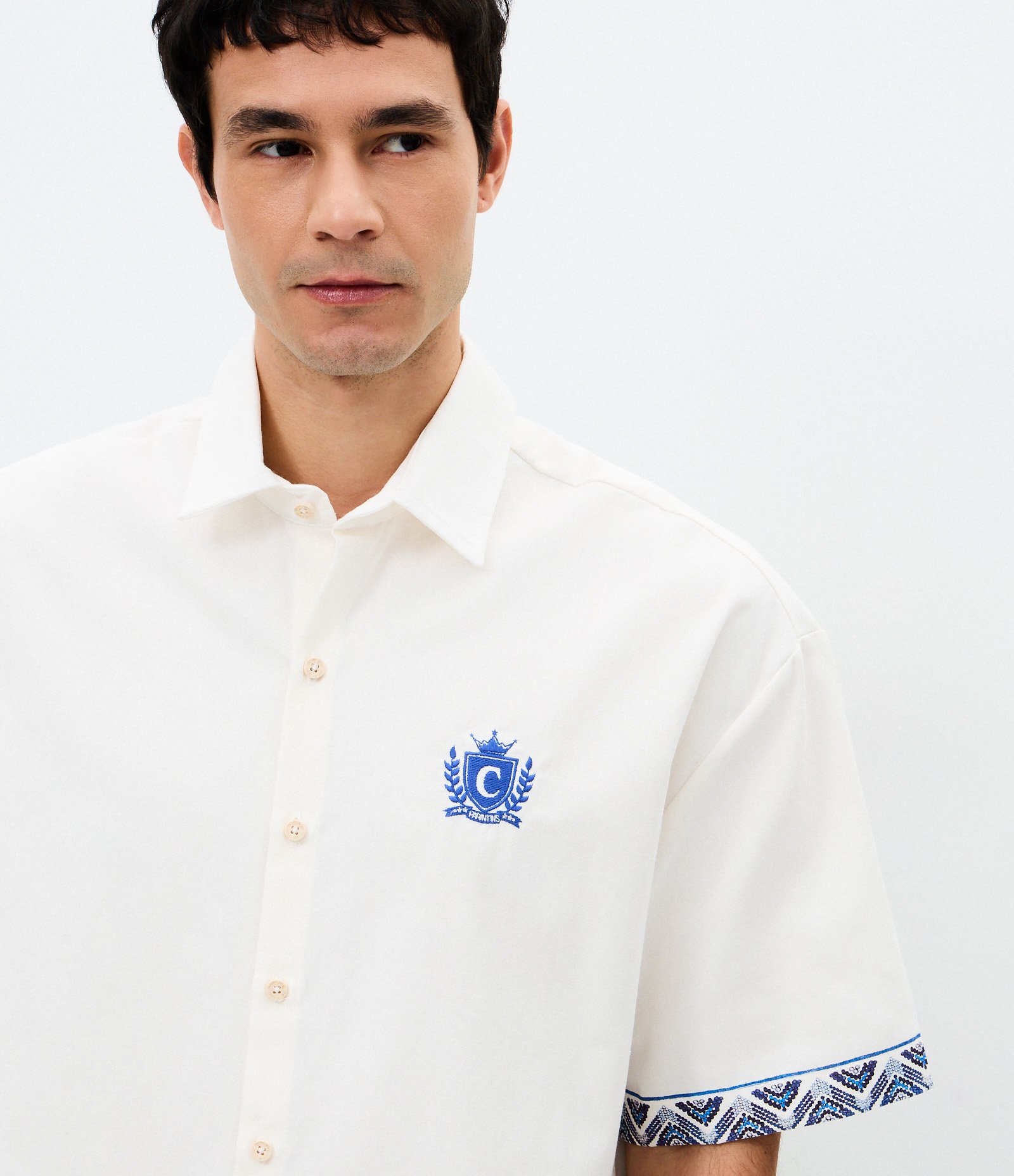 Camisa Boxy em Sarja com Bordado Boi Caprichoso Off White 4